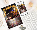 Party Bus Invitation| Black Gold Birthday Invite| Man's Night Out| Digital Birthday Evite| Man's Night Outing Invitation| Editable Template