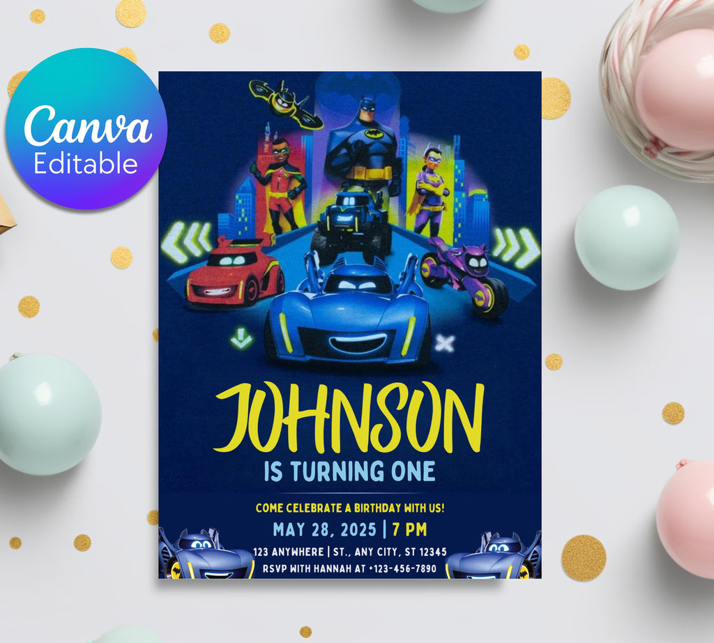Printable Birthday Invitation|  Digital Birthday Invitation| Editable Digital Invitation| Superhero Invitation| Kid Evite| Editable Template