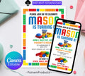 Editable Birthday Party Invitation| Digital Invitation| Instant Download Evite| Building Bricks Birthday Boy Invitation| Editable Template