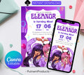 Aphmau Birthday Invitation| Printable Kids Invitation| Birthday Girl Invitation| Purple Theme Birthday invitation| purple Editable Template