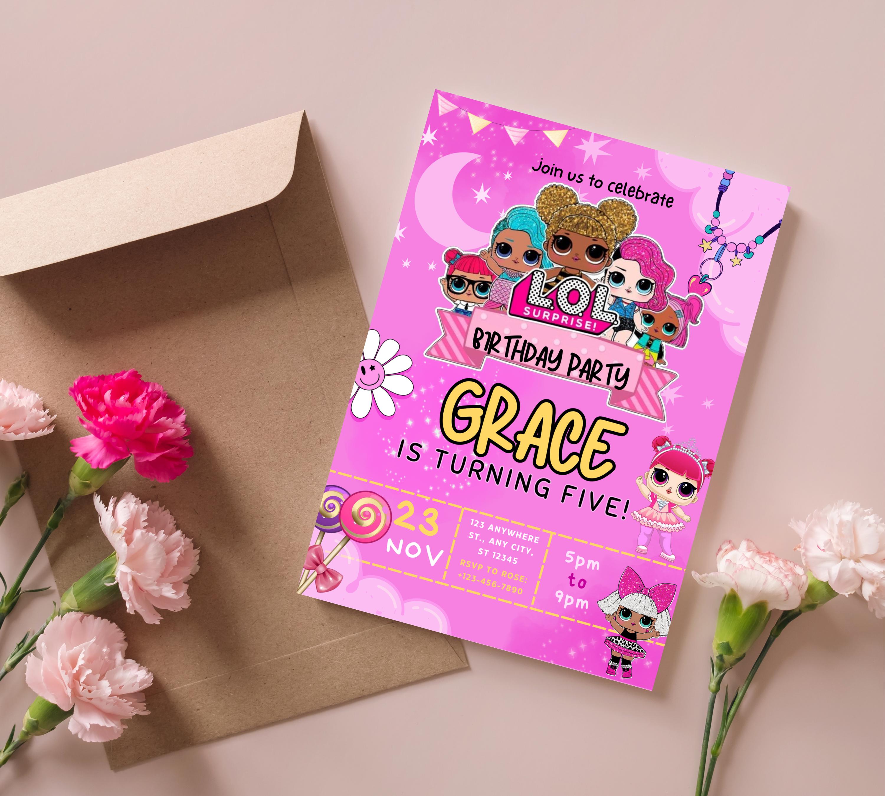 Little Doll Birthday Invitation| Little Pink Doll Birthday Invitation| Doll Birthday Invitation| Kid Birthday Invitation| Editable Template