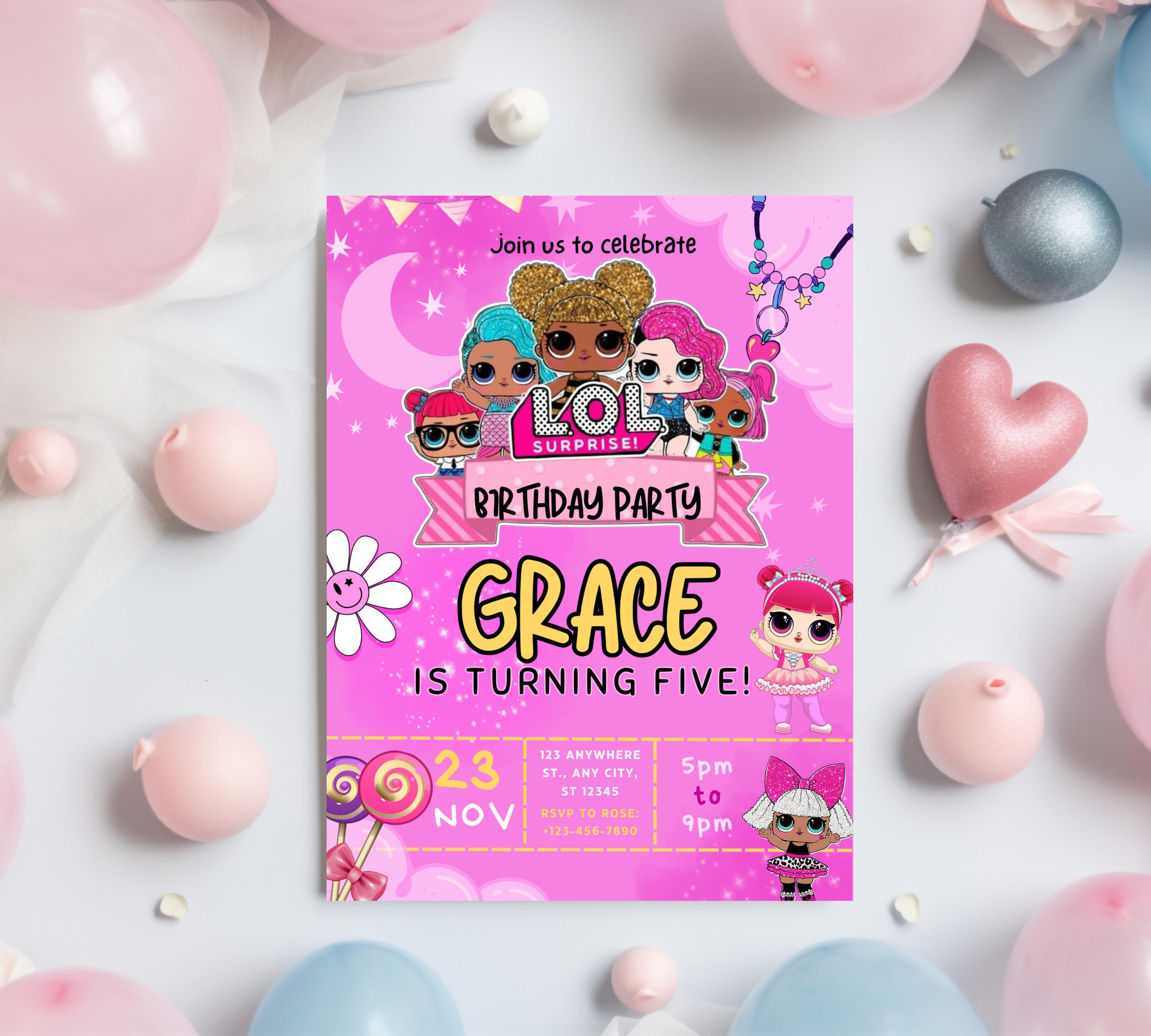 Little Doll Birthday Invitation| Little Pink Doll Birthday Invitation| Doll Birthday Invitation| Kid Birthday Invitation| Editable Template