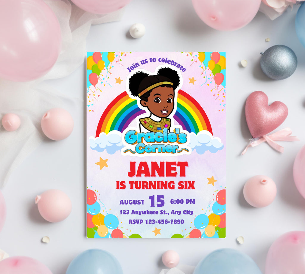 Gracie's Corner Birthday Invitation | Gracie's  Printable Template | Gracies Corner invite |  Corner Birthday Invitation| Editable Template