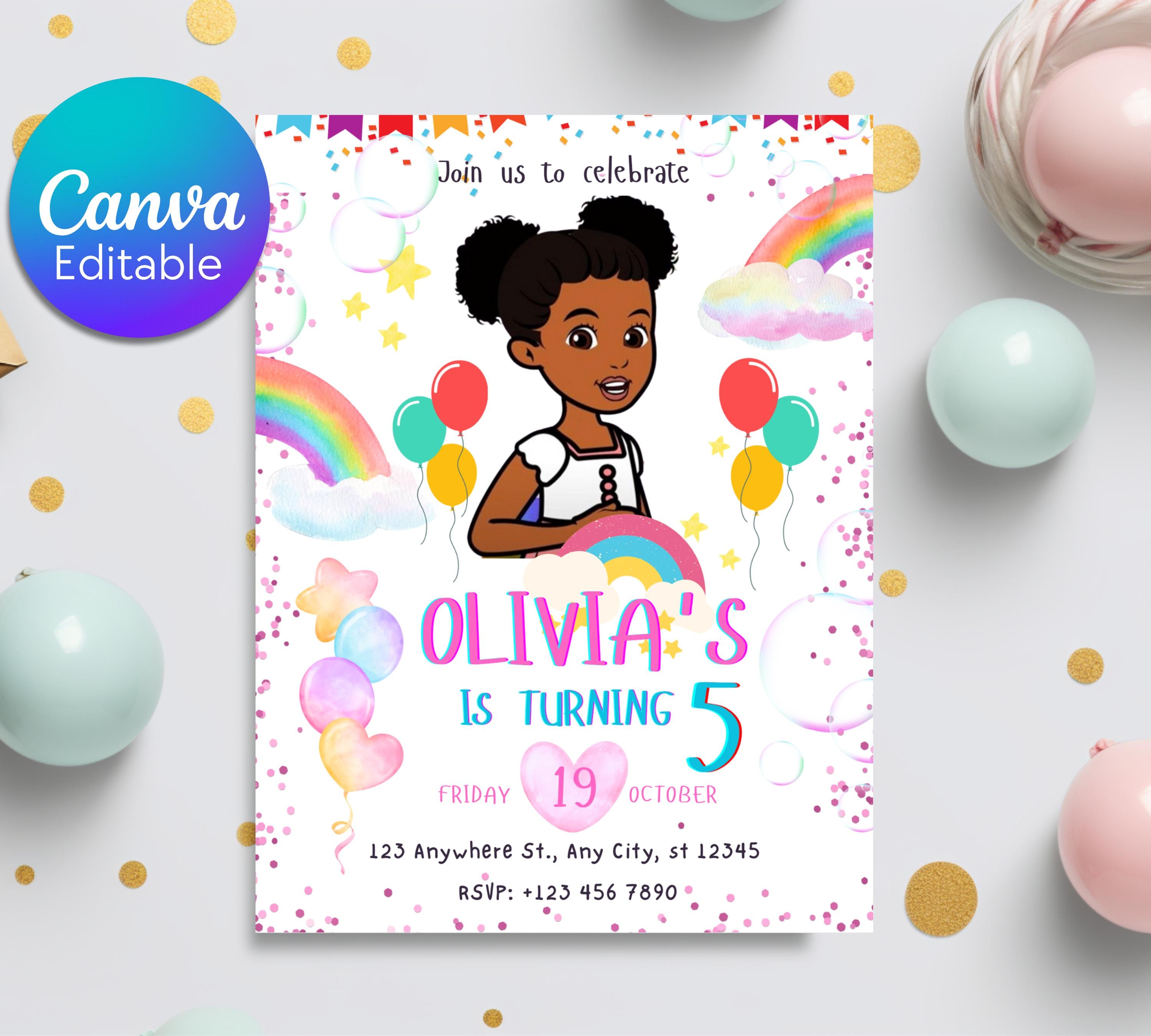 Gracie's Corner Birthday Invitation | Gracie's Template Printable Editable Canva Invitation| Gracies Corner invitation| Editable Template