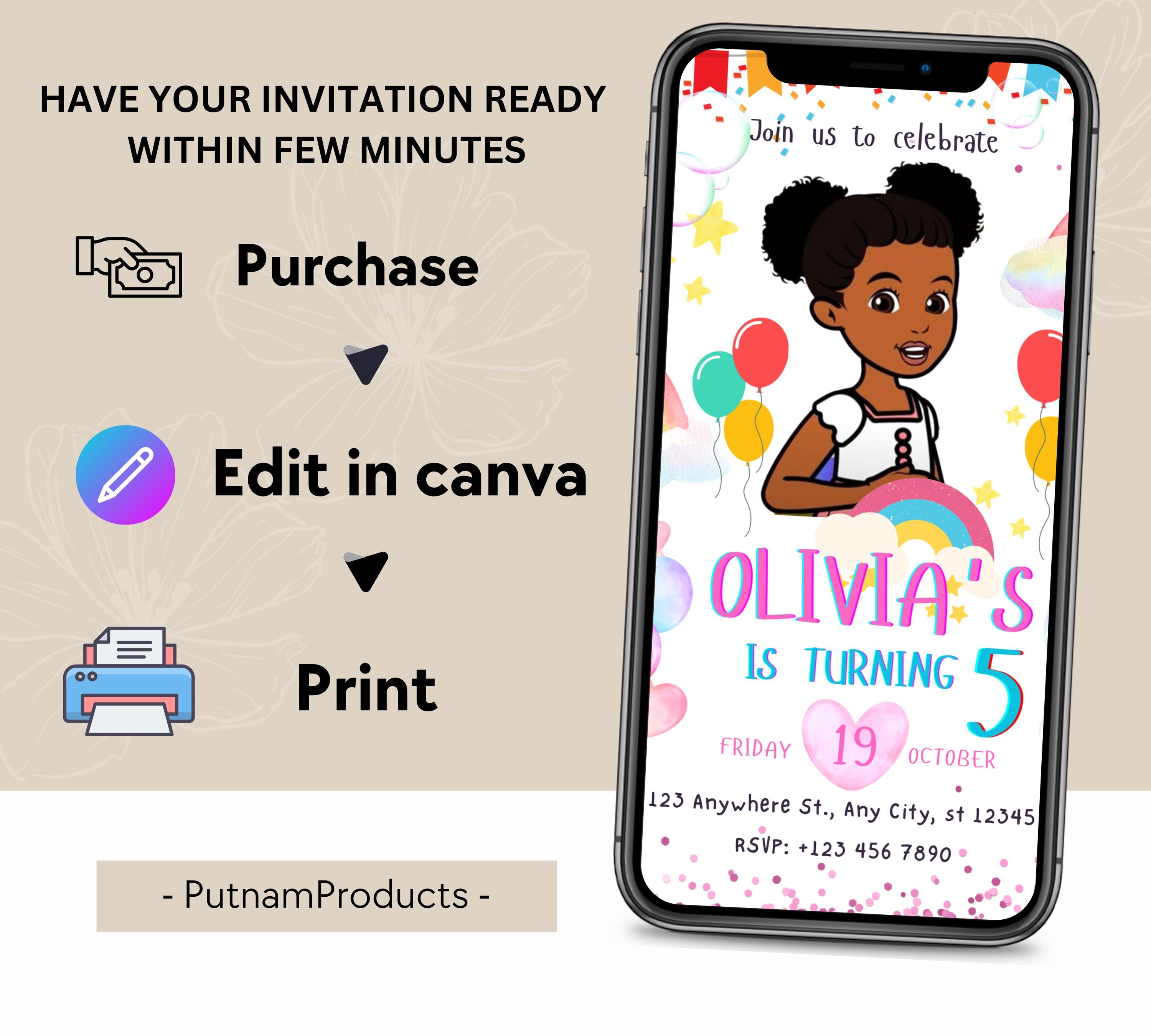 Gracie's Corner Birthday Invitation | Gracie's Template Printable Editable Canva Invitation| Gracies Corner invitation| Editable Template