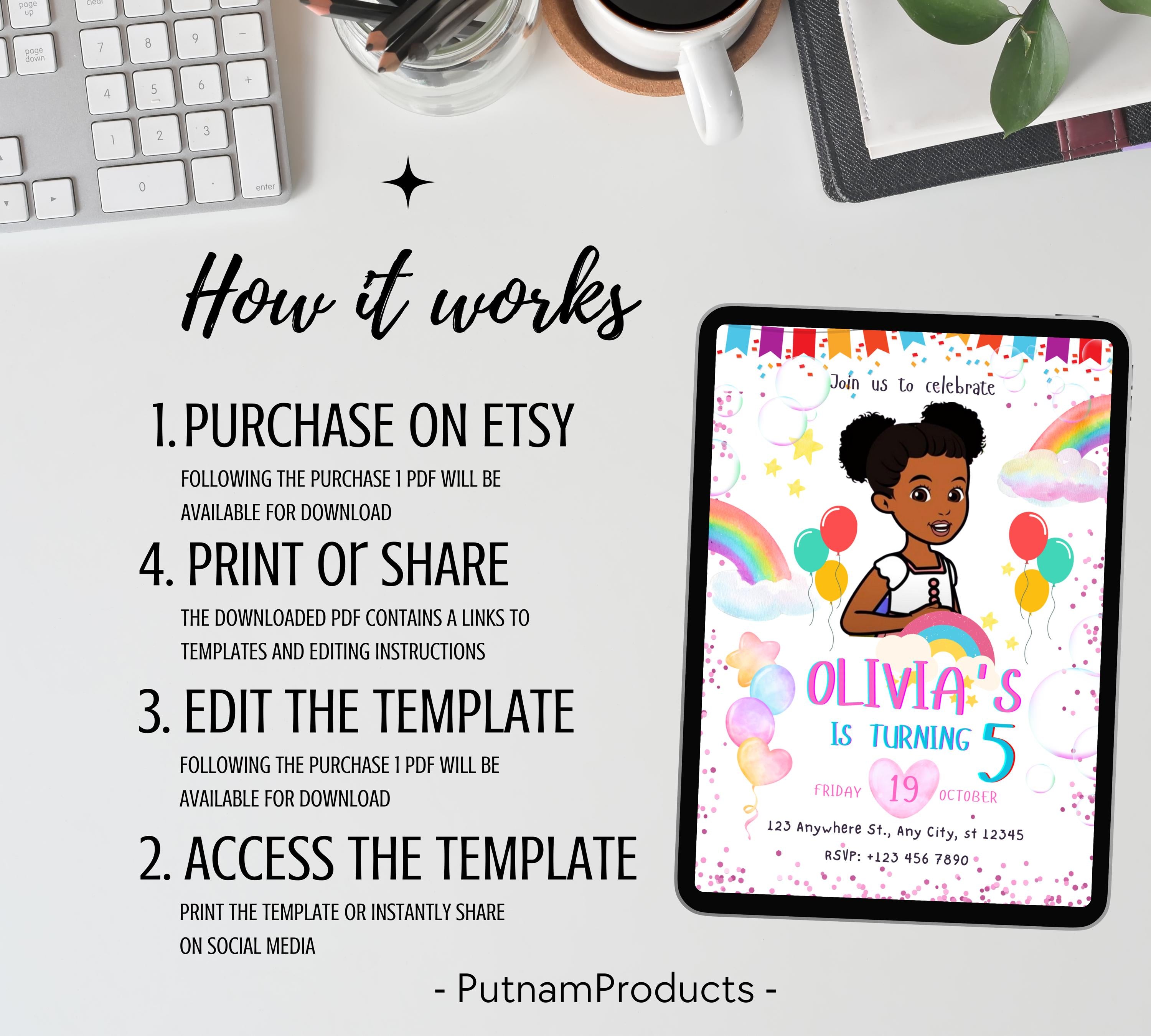 Gracie's Corner Birthday Invitation | Gracie's Template Printable Editable Canva Invitation| Gracies Corner invitation| Editable Template