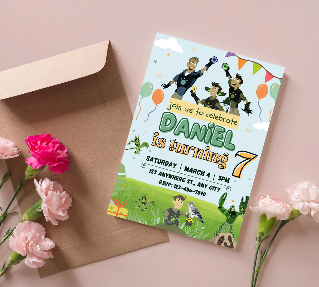 Wild Kratts Birthday Invitation Template| Printable Birthday Party Invitations| Digital Bday Party Invitation Bday Card| Editable Template