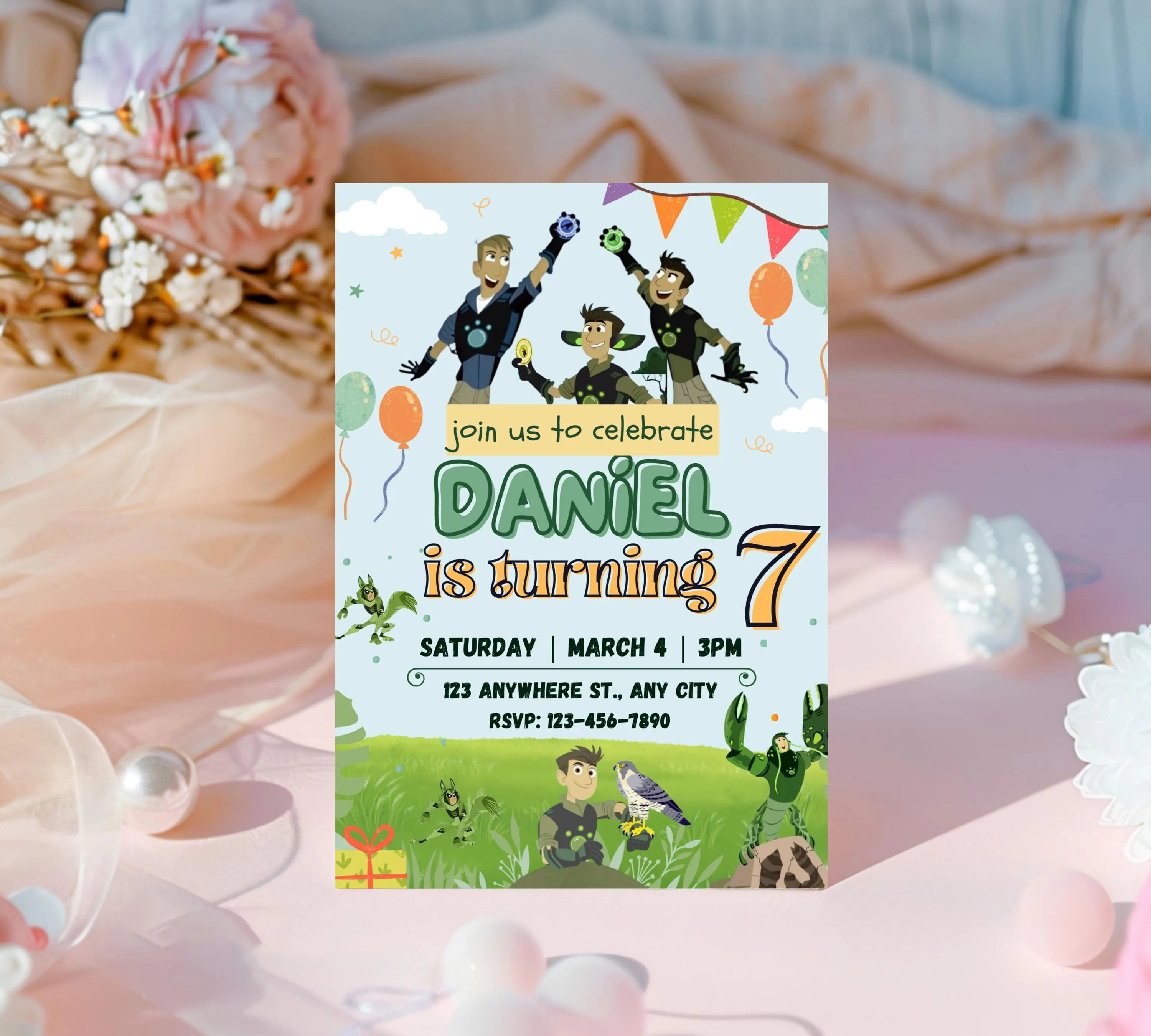 Wild Kratts Birthday Invitation Template| Printable Birthday Party Invitations| Digital Bday Party Invitation Bday Card| Editable Template