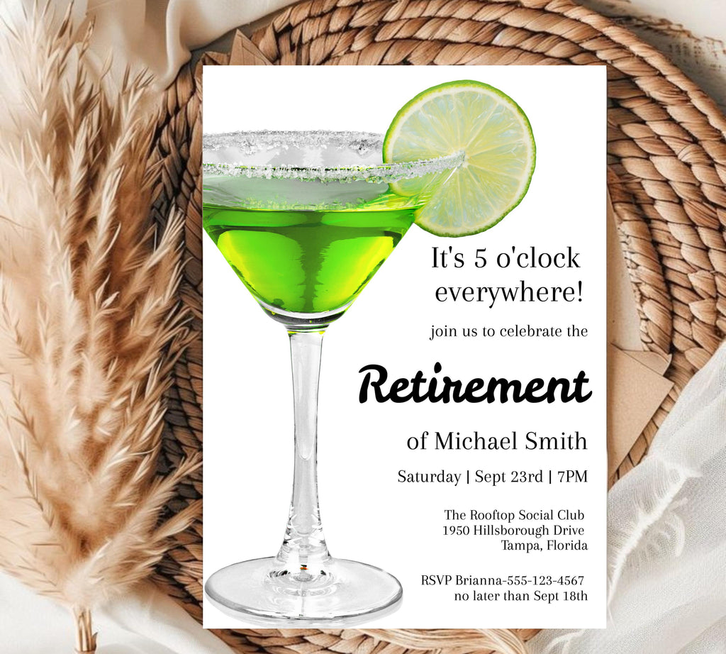 Editable Cocktail Retirement Party invitation, Funny Retirement Invitation, Editable Retirement Party Invitation Template, INSTANT DOWNLOAD