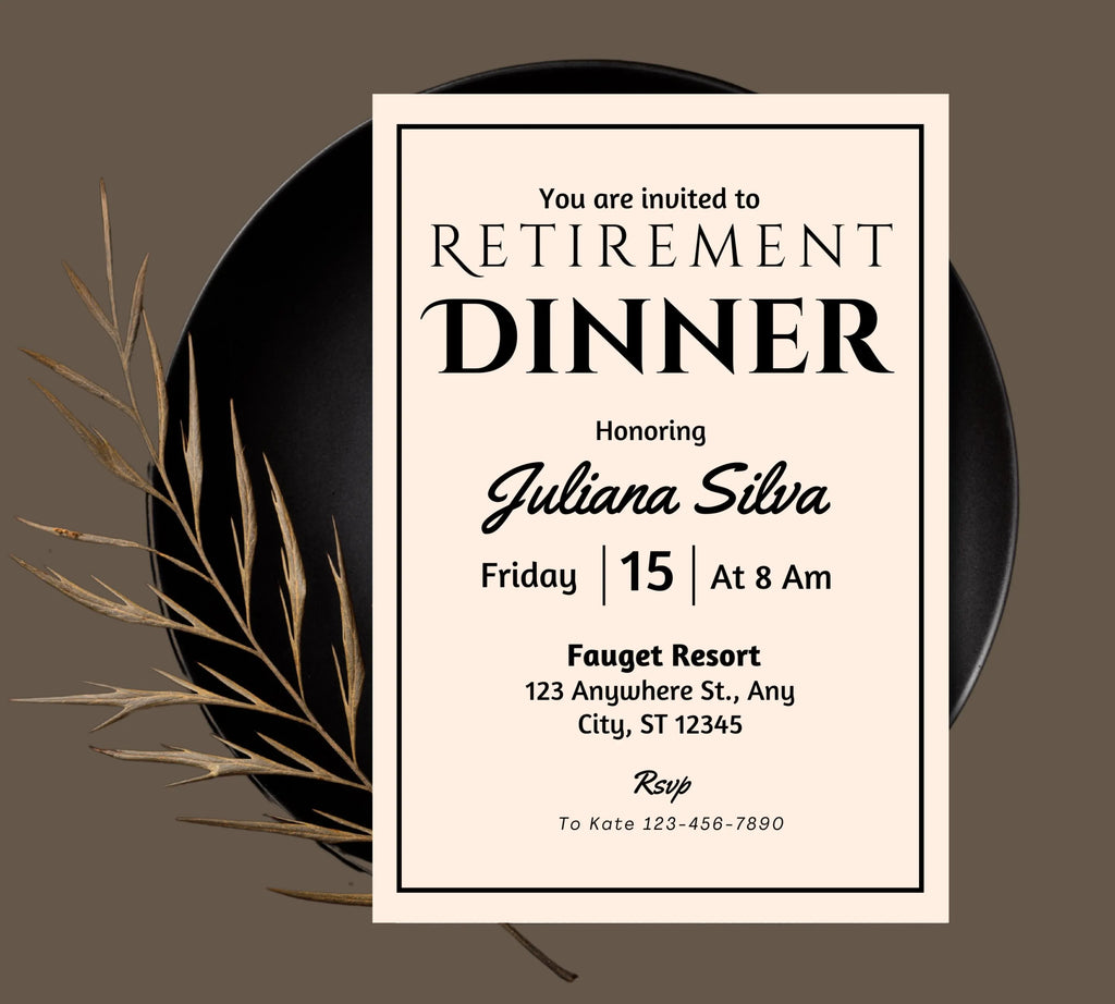 Editable Retirement Party Invitation Template, Work Retire Mens Womens, Retirement Dinner party Invite, Retirement Invitation