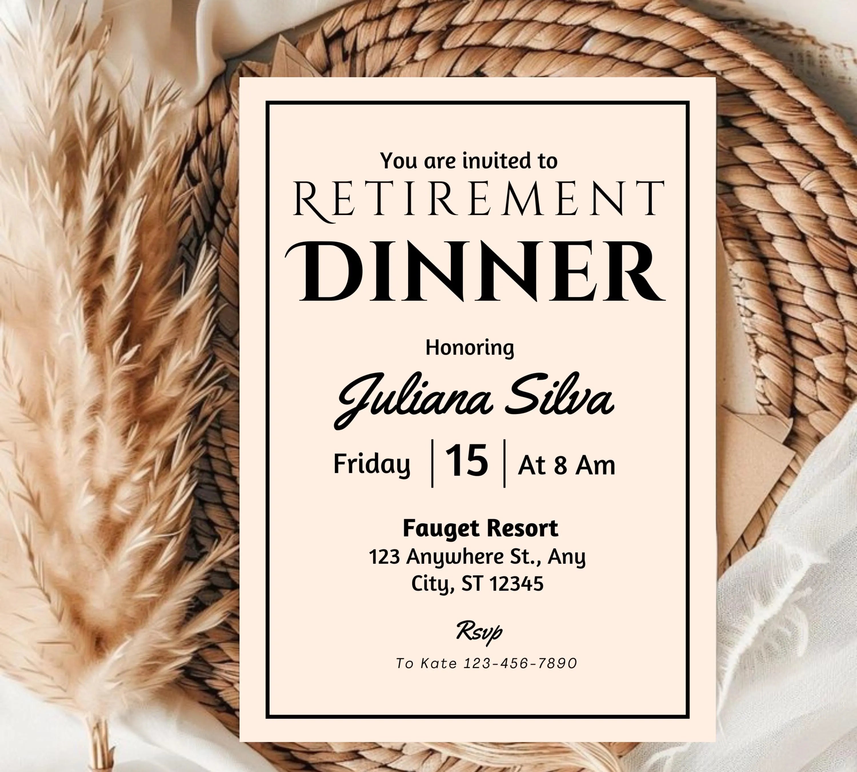 Editable Retirement Party Invitation Template, Work Retire Mens Womens, Retirement Dinner party Invite, Retirement Invitation