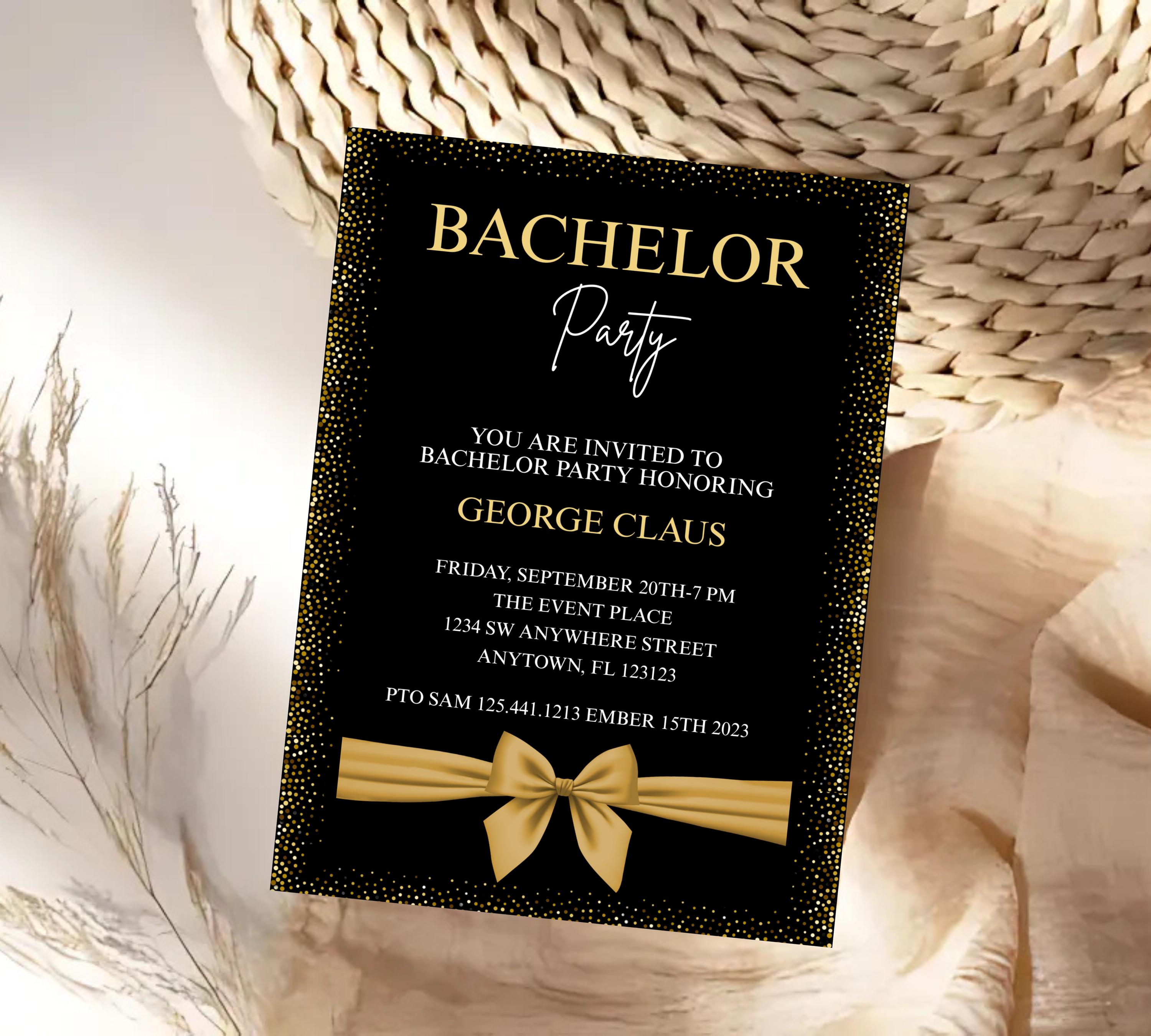 Editable Bachelor Party Invitation Template, Printable Stag Party Invite, Editable Bachelor Weekend, Groomsmen Whiskey Cigar Invite,