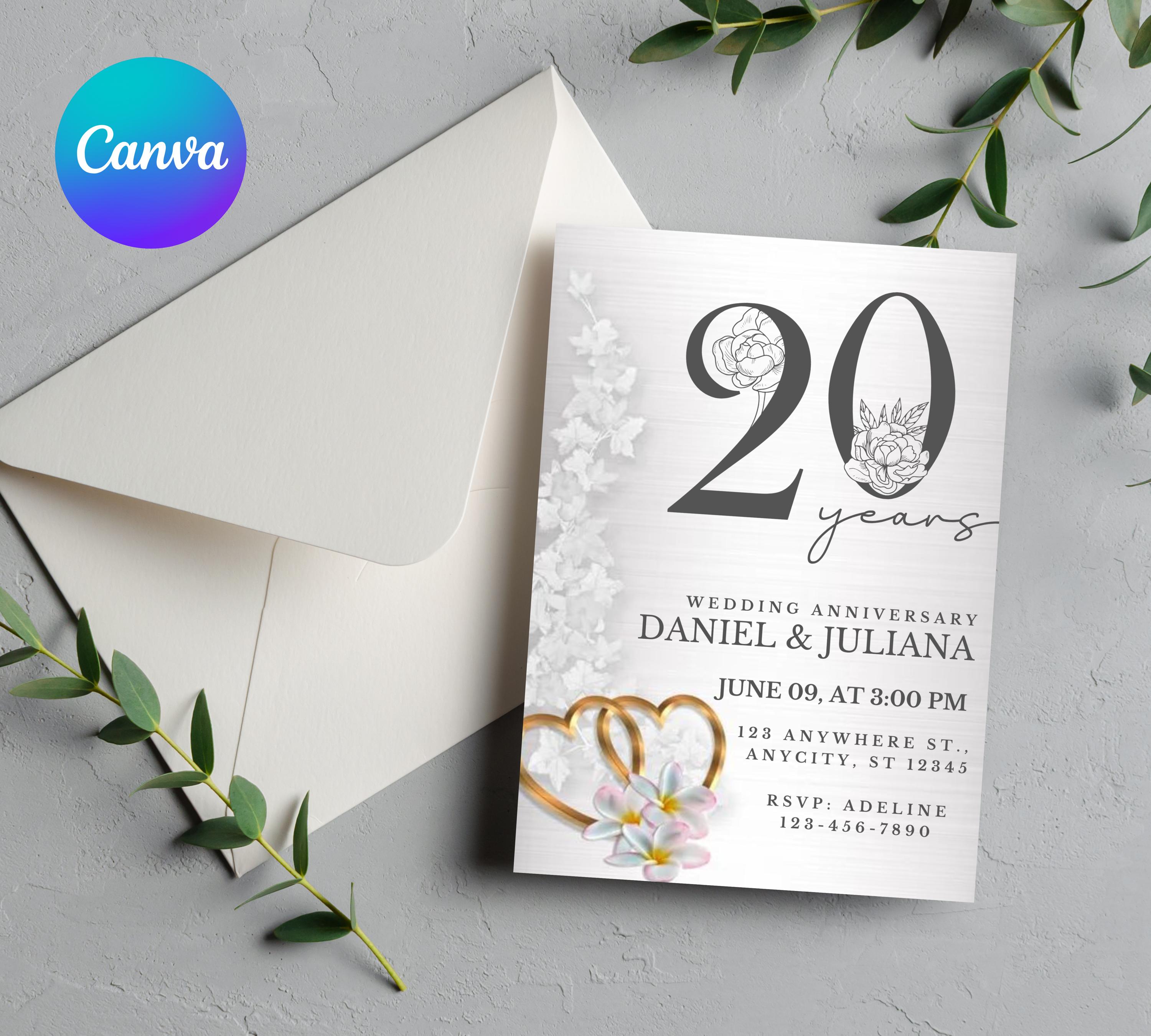 Editable Silver wedding Anniversary Invitation, Sliver, Elegant,Wedding Anniversary Invitation, 30th Wedding Anniversary Invite, 60th, 40th