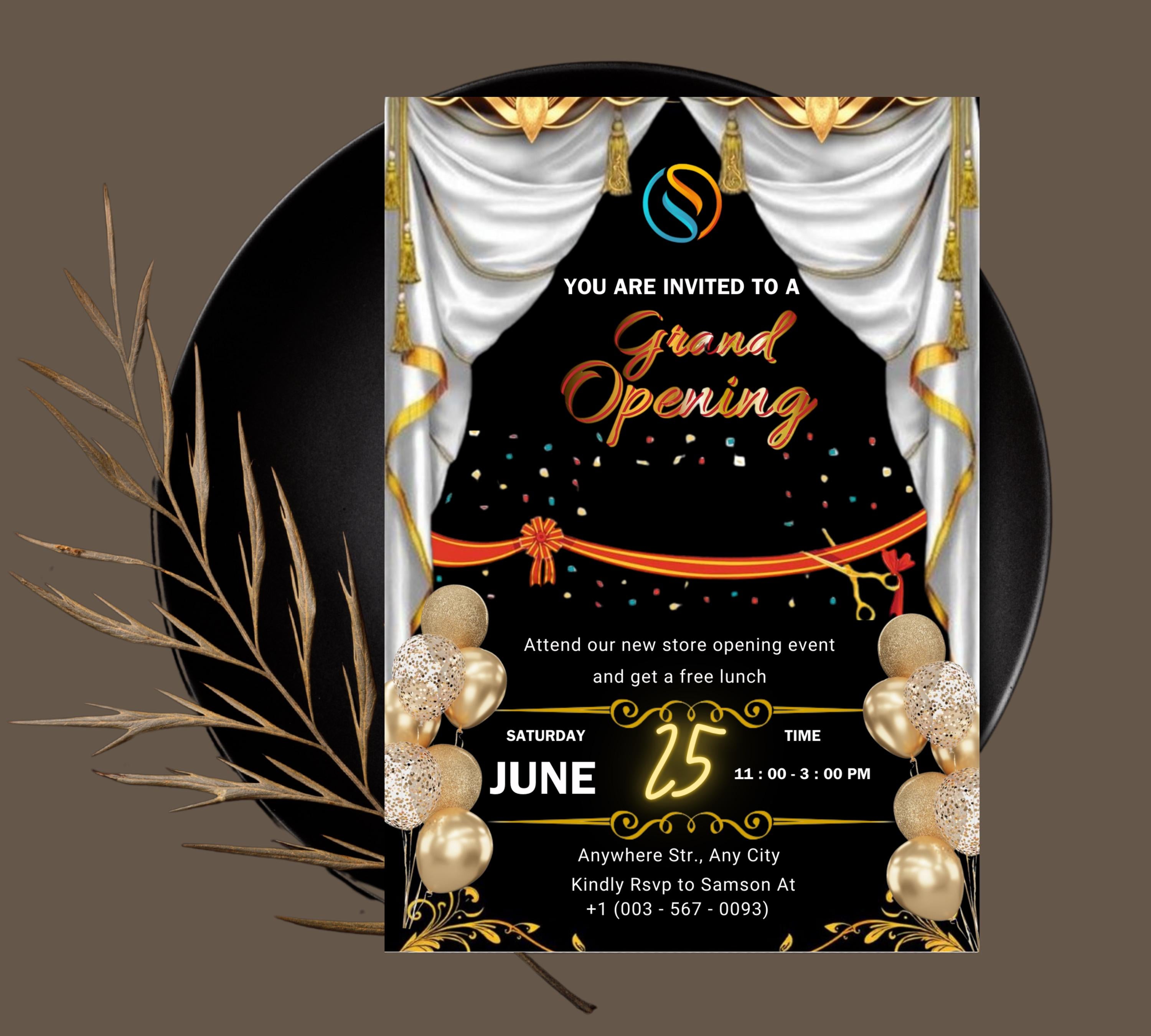 Editable Grand Opening Invitation Template, Business Launch Event Invite, Modern Business Invitation, Launch Party invitation, Grand Opening