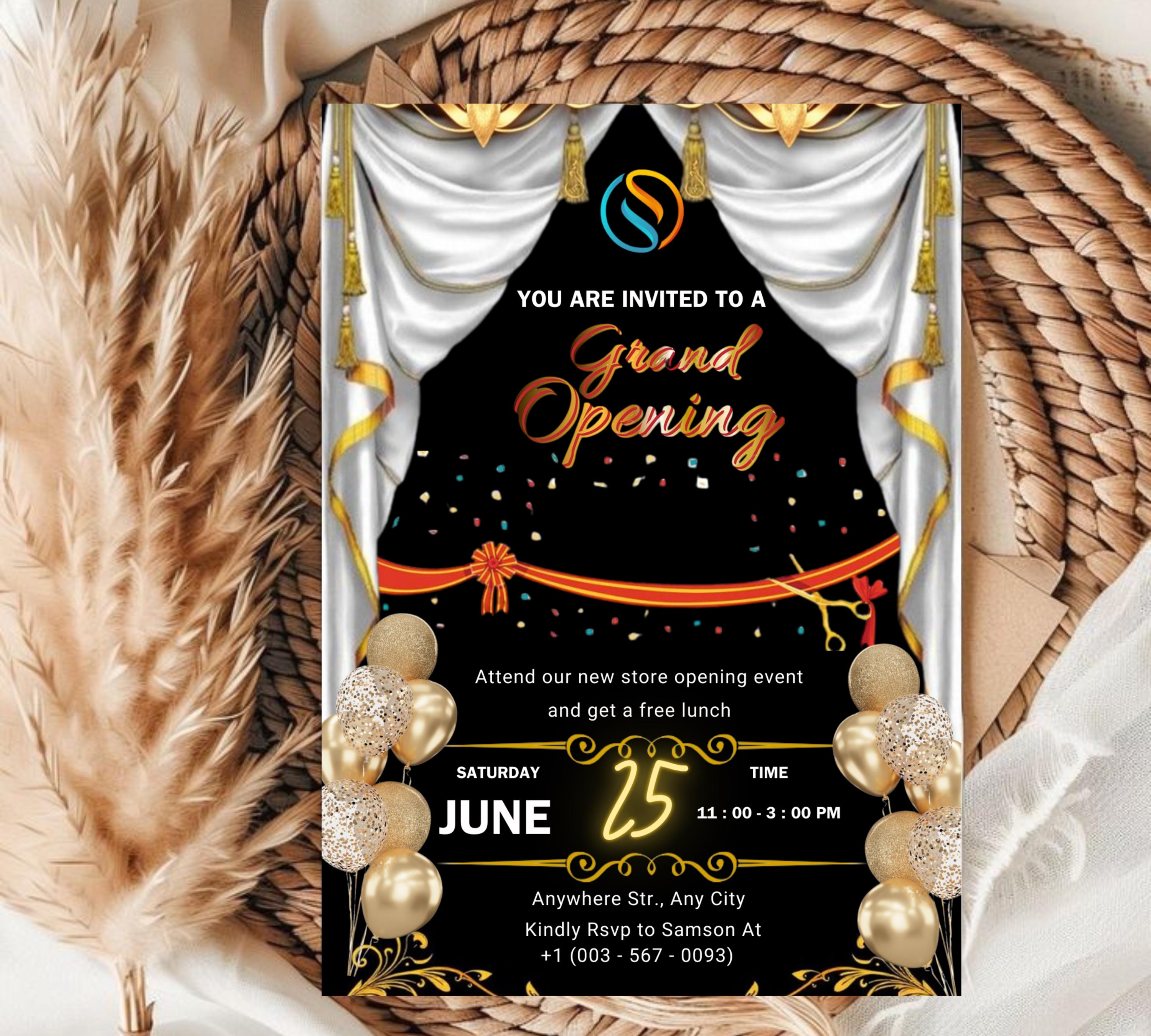 Editable Grand Opening Invitation Template, Business Launch Event Invite, Modern Business Invitation, Launch Party invitation, Grand Opening