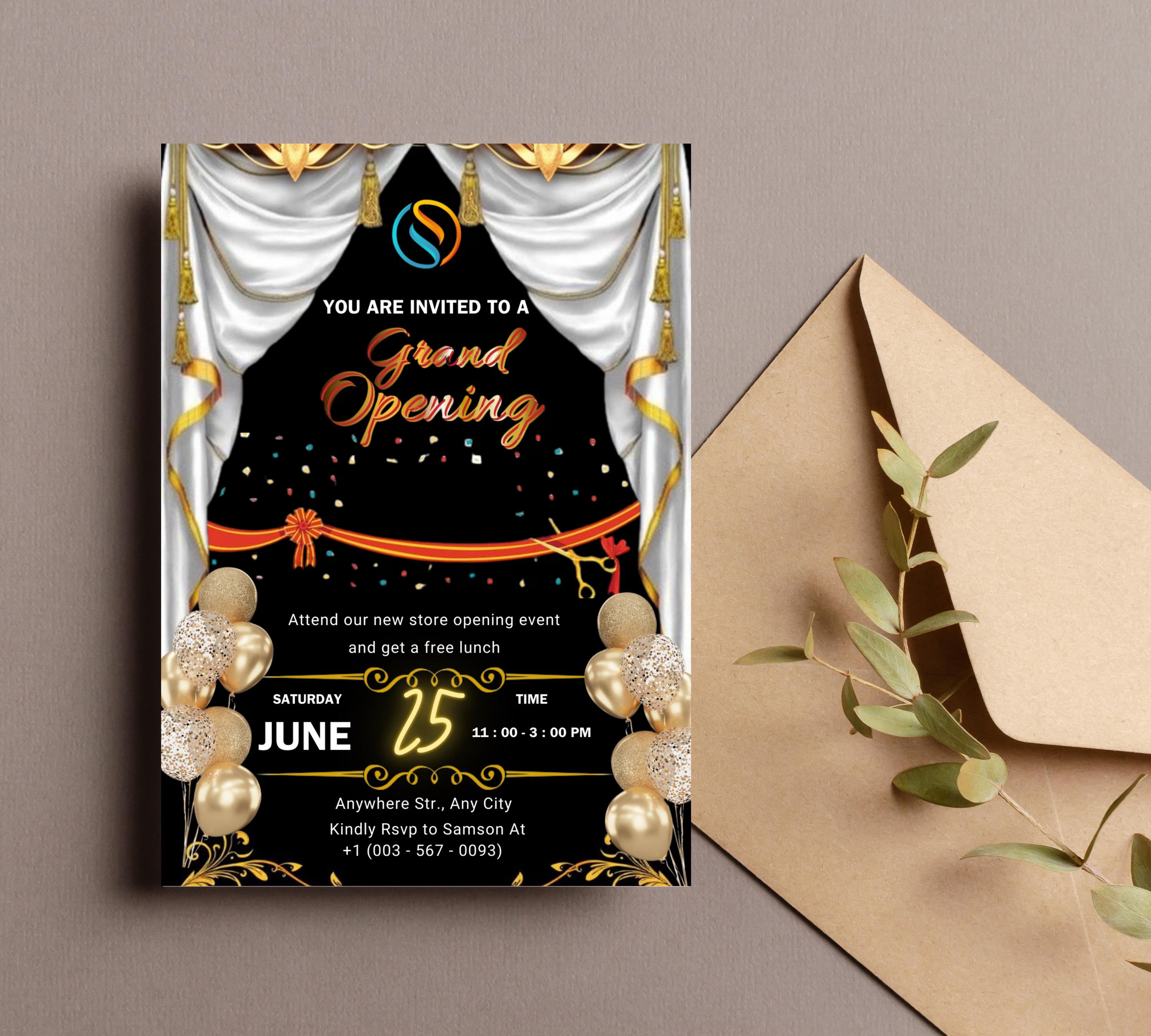 Editable Grand Opening Invitation Template, Business Launch Event Invite, Modern Business Invitation, Launch Party invitation, Grand Opening