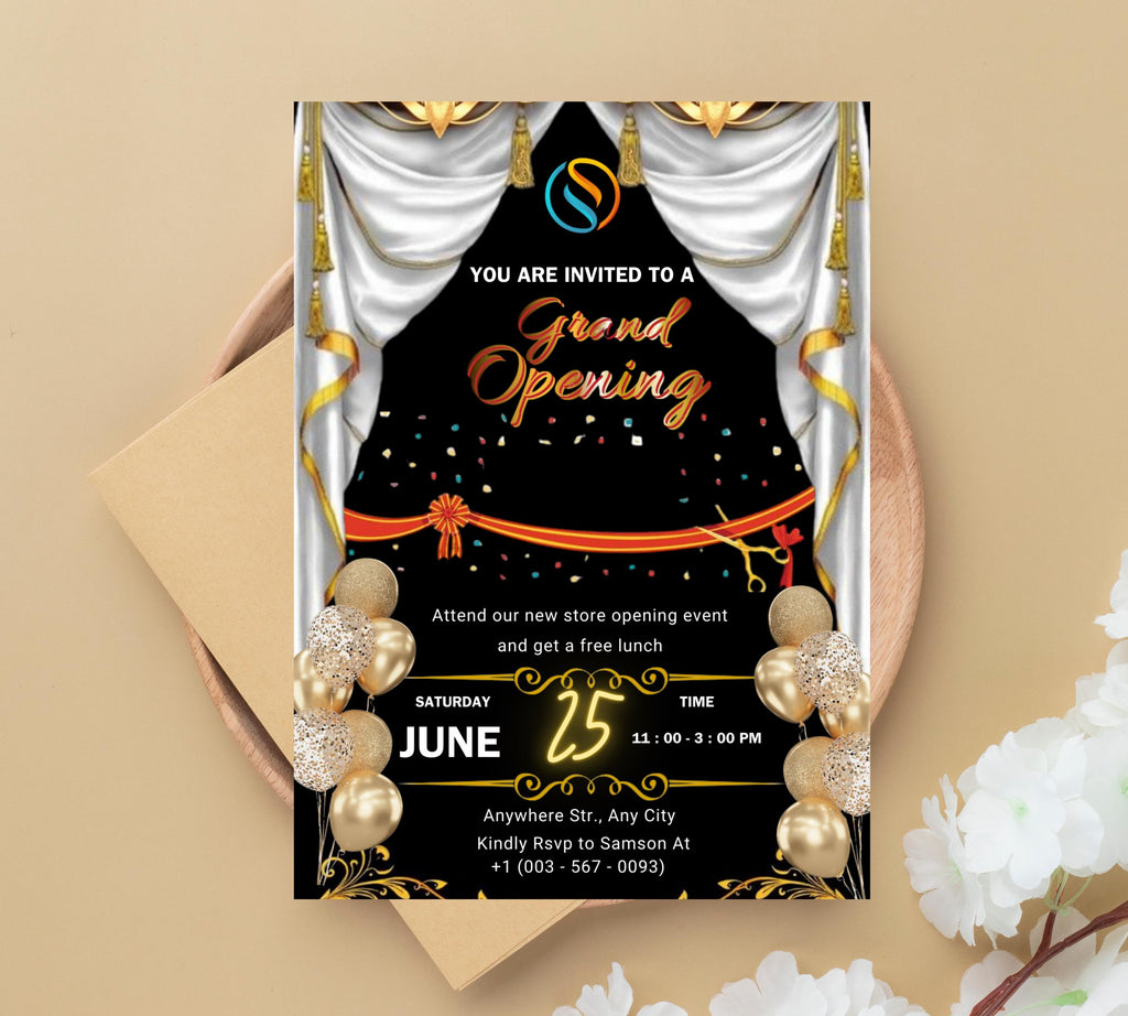 Editable Grand Opening Invitation Template, Business Launch Event Invite, Modern Business Invitation, Launch Party invitation, Grand Opening