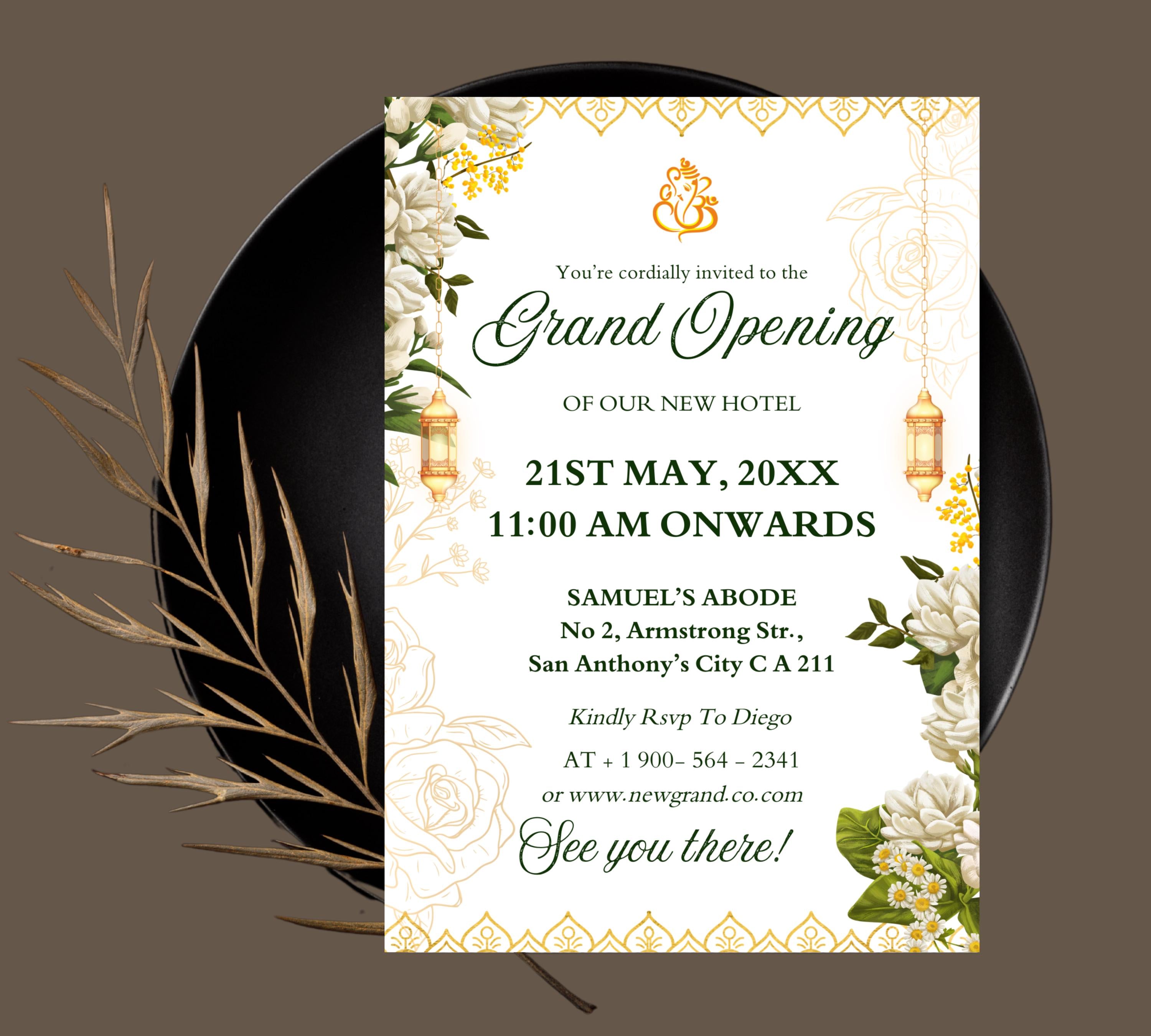 Grand Opening Flyer Template, Modern Business Invitation,  Grand Opening Invitation, Digital You're Invited, Text Brand Grand E-Invitation