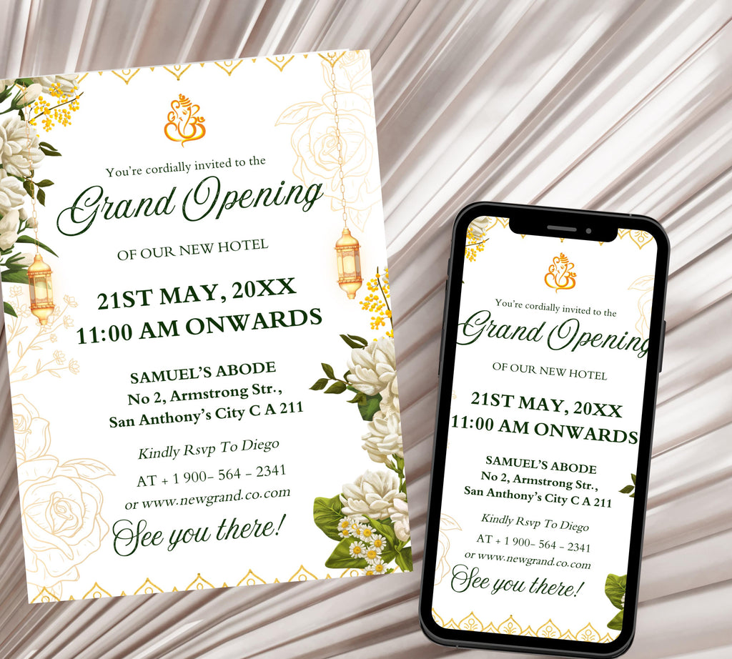 Grand Opening Flyer Template, Modern Business Invitation,  Grand Opening Invitation, Digital You're Invited, Text Brand Grand E-Invitation