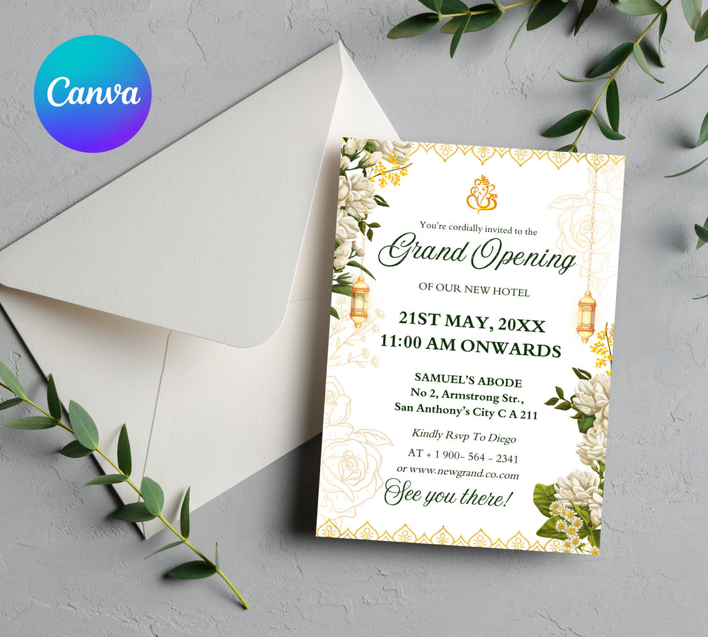 Grand Opening Flyer Template, Modern Business Invitation,  Grand Opening Invitation, Digital You're Invited, Text Brand Grand E-Invitation