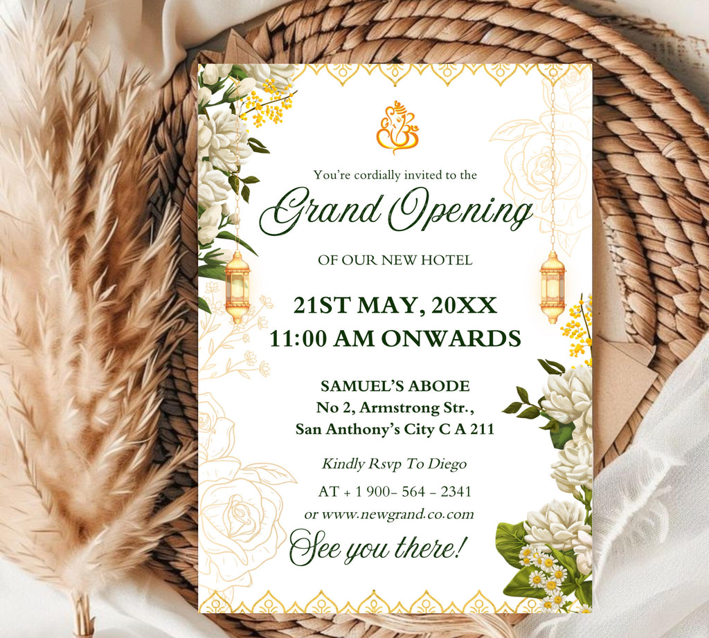 Grand Opening Flyer Template, Modern Business Invitation,  Grand Opening Invitation, Digital You're Invited, Text Brand Grand E-Invitation
