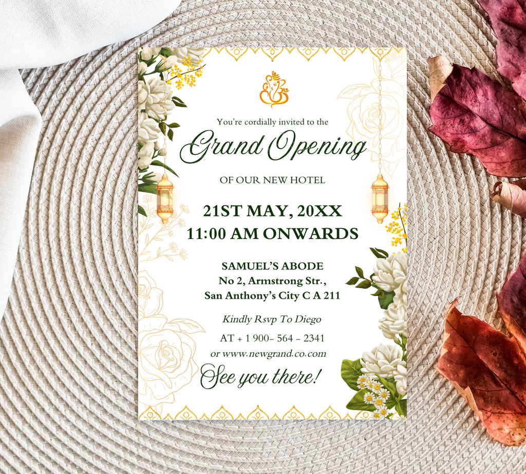 Grand Opening Flyer Template, Modern Business Invitation,  Grand Opening Invitation, Digital You're Invited, Text Brand Grand E-Invitation