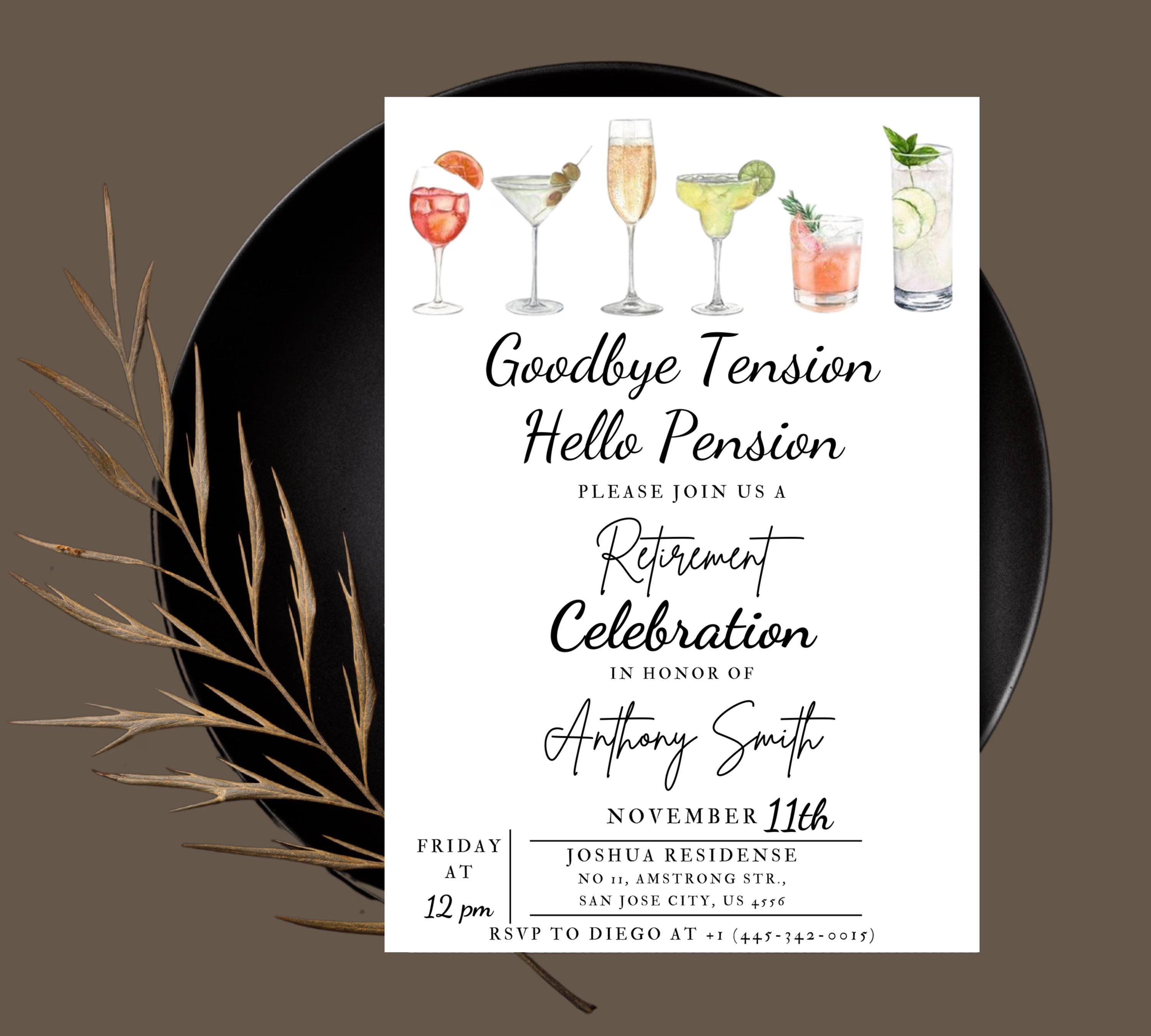 Funny Retirement Invitation, Modern & Simple Retirement Party Invite, Editable Retirement Invite, Summer Retirement Party Invite, Retirement