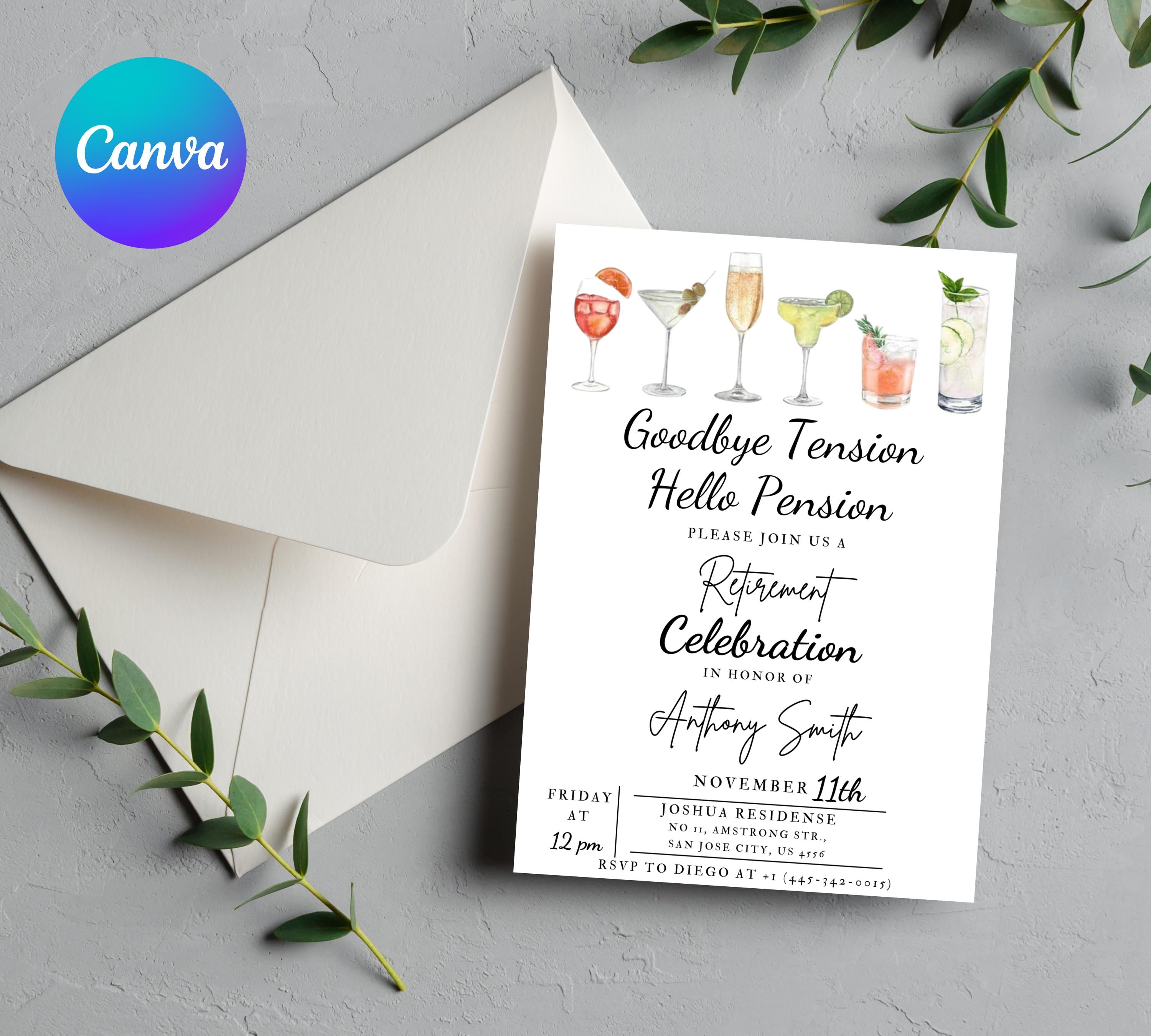 Funny Retirement Invitation, Modern & Simple Retirement Party Invite, Editable Retirement Invite, Summer Retirement Party Invite, Retirement