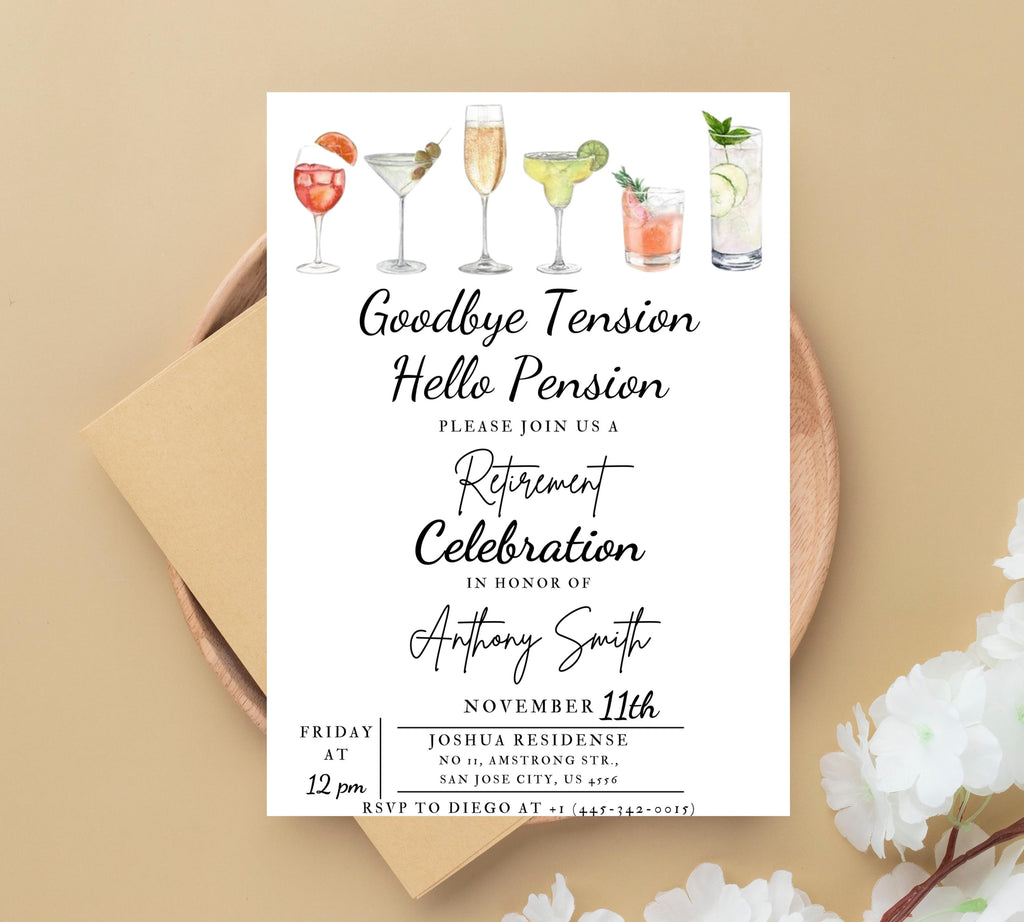 Funny Retirement Invitation, Modern & Simple Retirement Party Invite, Editable Retirement Invite, Summer Retirement Party Invite, Retirement