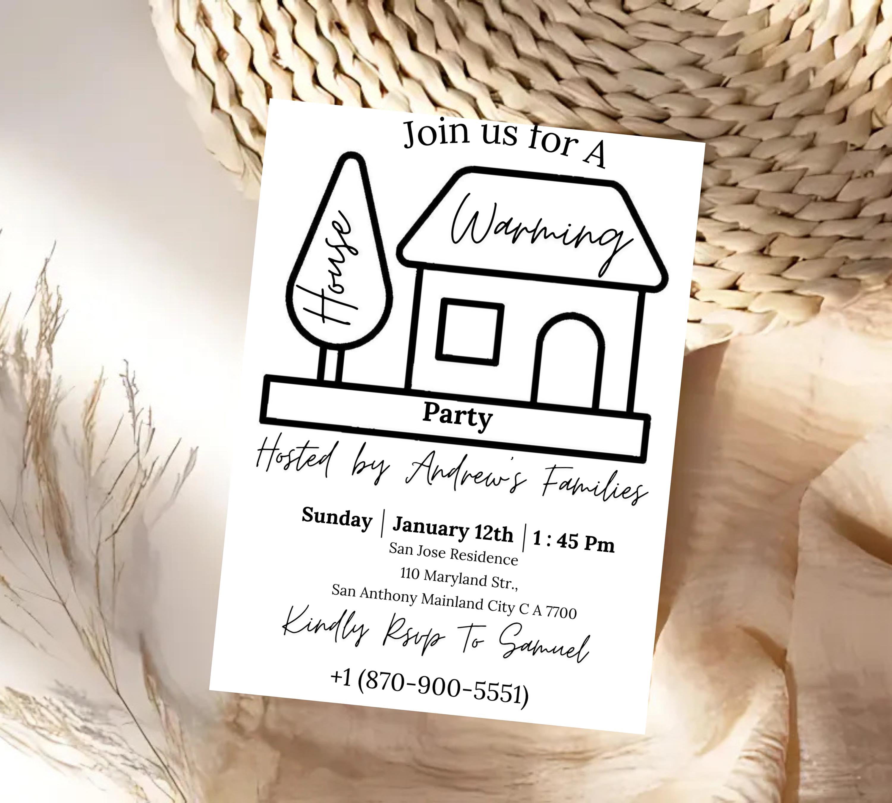 House Warming Invitation, House Warming Party, Modern, Housewarming Party, Editable Invitation, New Home Parties, Home Sweet Home Printable