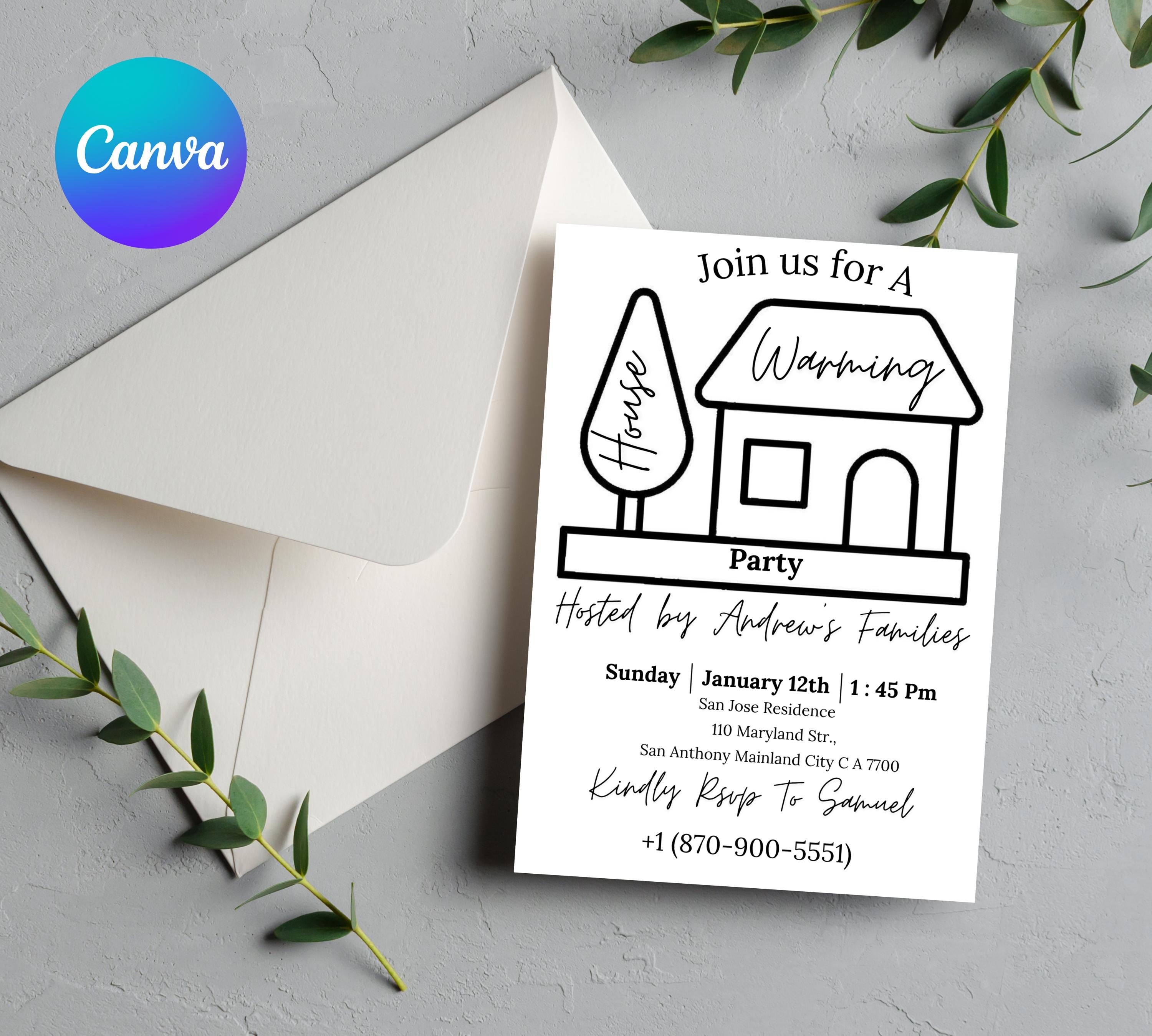 House Warming Invitation, House Warming Party, Modern, Housewarming Party, Editable Invitation, New Home Parties, Home Sweet Home Printable