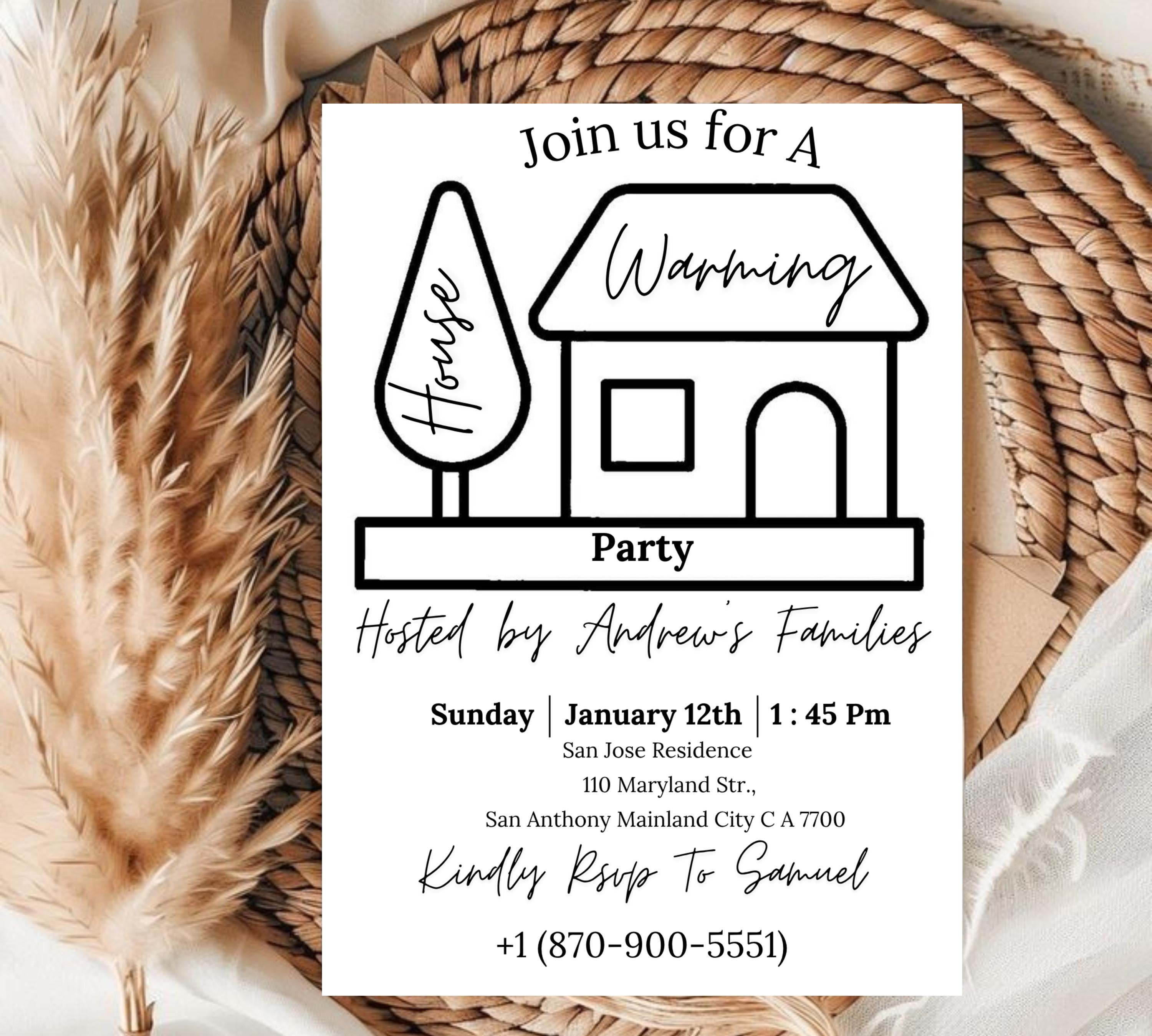 House Warming Invitation, House Warming Party, Modern, Housewarming Party, Editable Invitation, New Home Parties, Home Sweet Home Printable