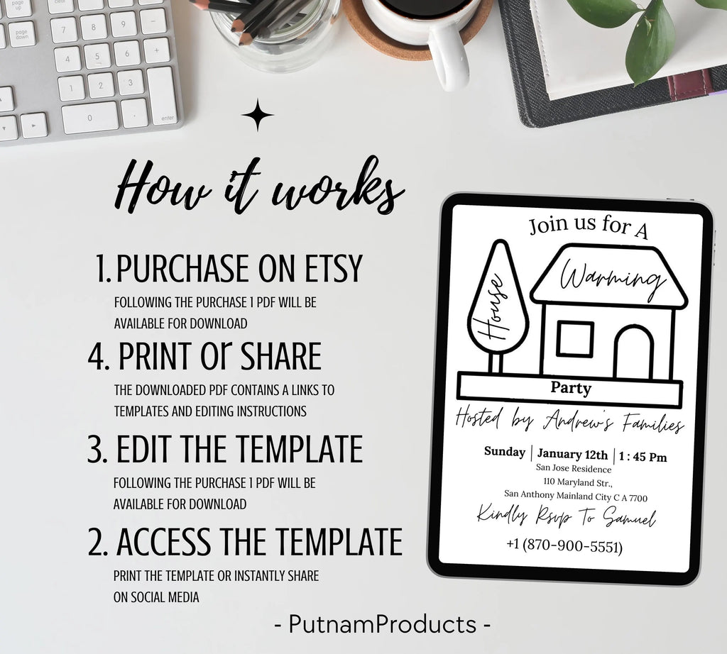 House Warming Invitation, House Warming Party, Modern, Housewarming Party, Editable Invitation, New Home Parties, Home Sweet Home Printable