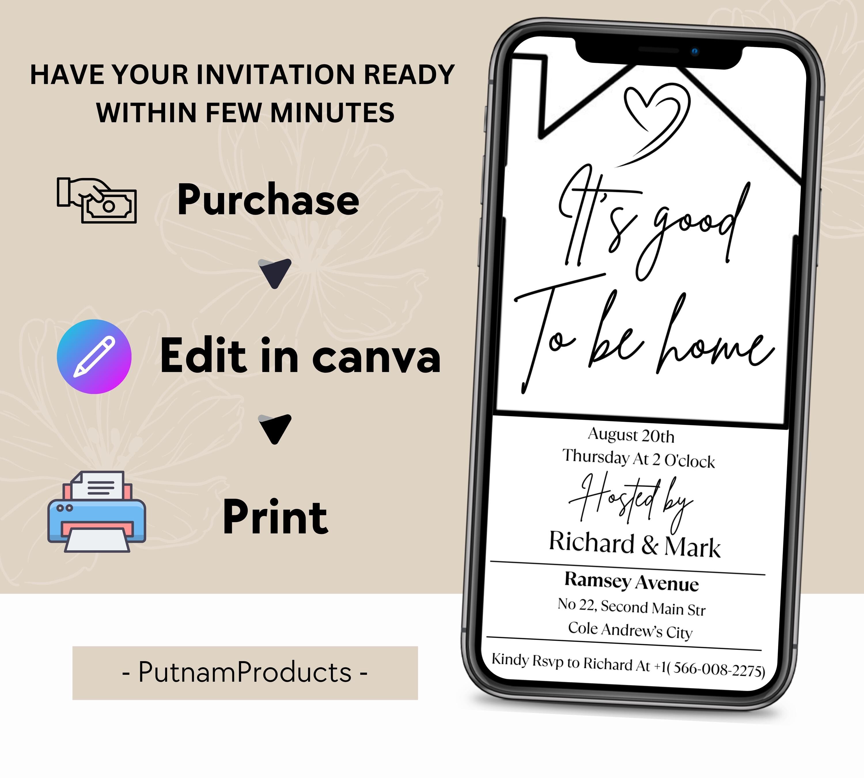 House Warming Invitation, House Warming Party, Modern, Housewarming Party, Printable or Text Invite, Digital, House Party Evite, House Evite