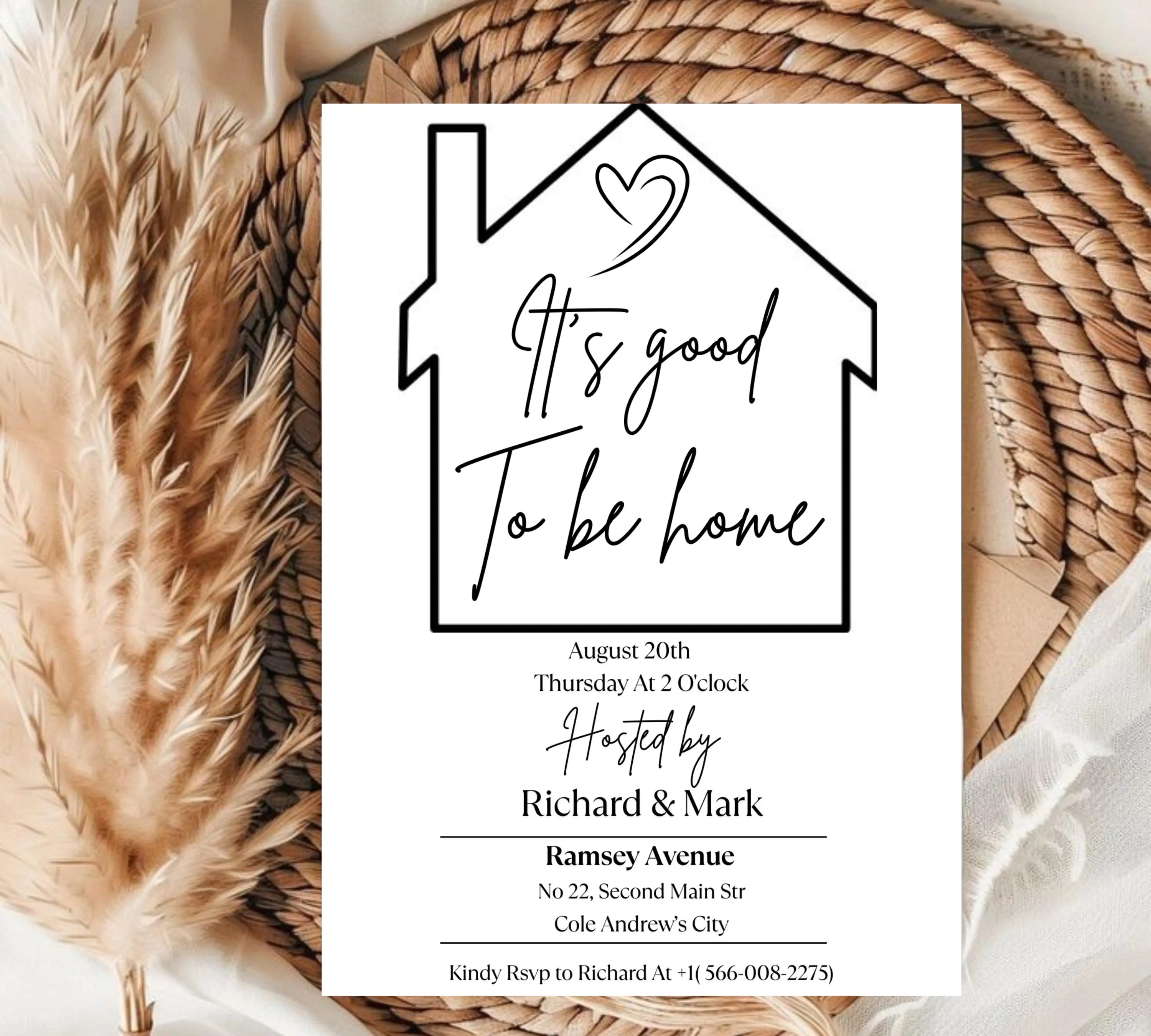 House Warming Invitation, House Warming Party, Modern, Housewarming Party, Printable or Text Invite, Digital, House Party Evite, House Evite