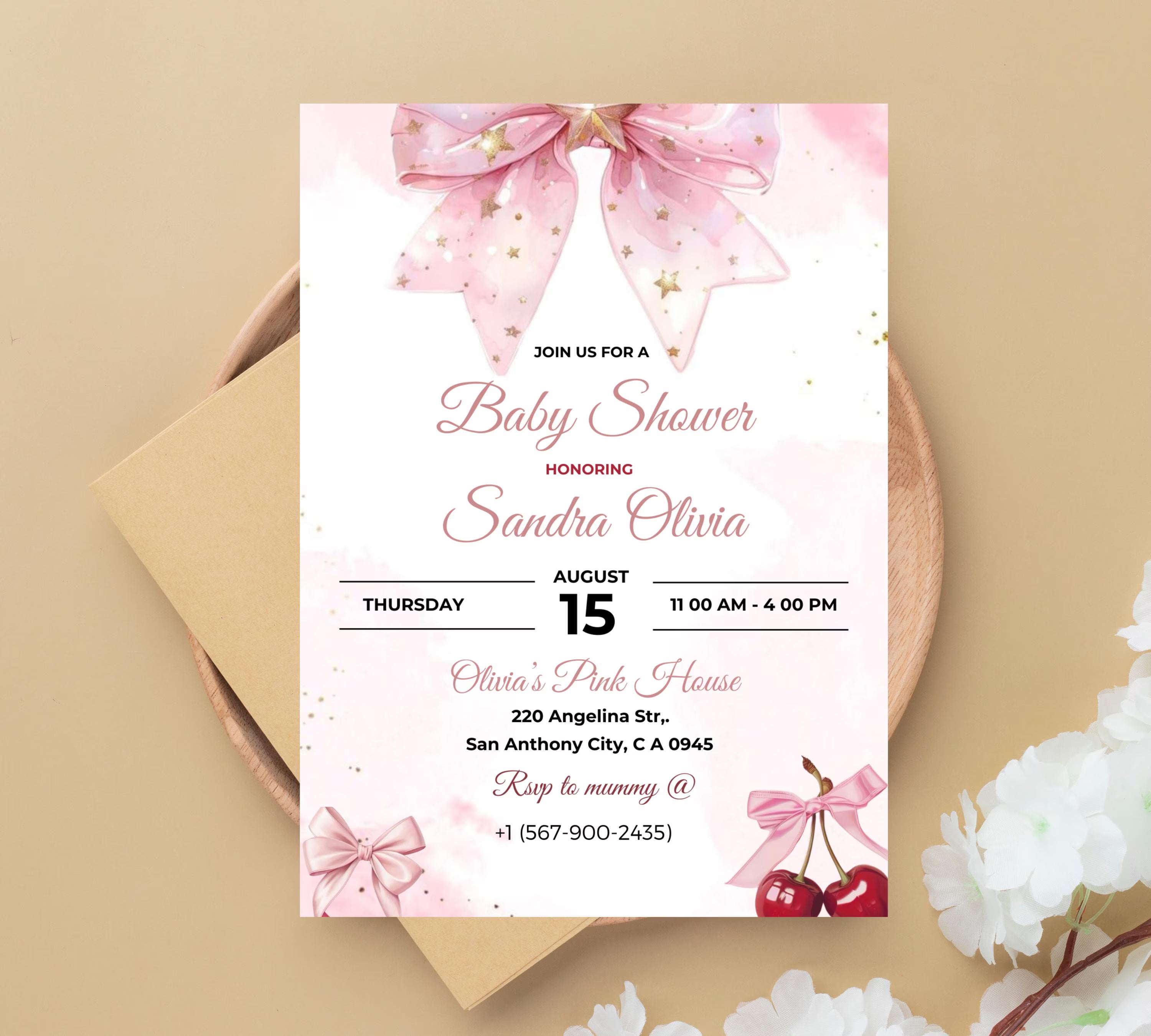 Editable Pink Bow Baby Shower Invitation, Pink Bow Invitation and Editable Games, Pink Coquette Bow Baby Shower Decoration Baby Girl