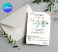 Boy Baby Shower invitation, Boy Baby Clothes Shower Invite, Boho Baby Shower Invitation, Baby Clothes Shower, Editable Template