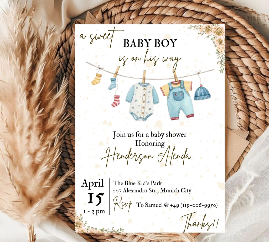 Editable Baby in Bloom Baby Shower Invitation, Baby Shower Invitation, Flower Baby Shower Invitation, Wildflowers Baby Shower Invite