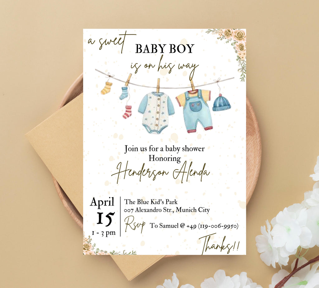 Editable Baby in Bloom Baby Shower Invitation, Baby Shower Invitation, Flower Baby Shower Invitation, Wildflowers Baby Shower Invite