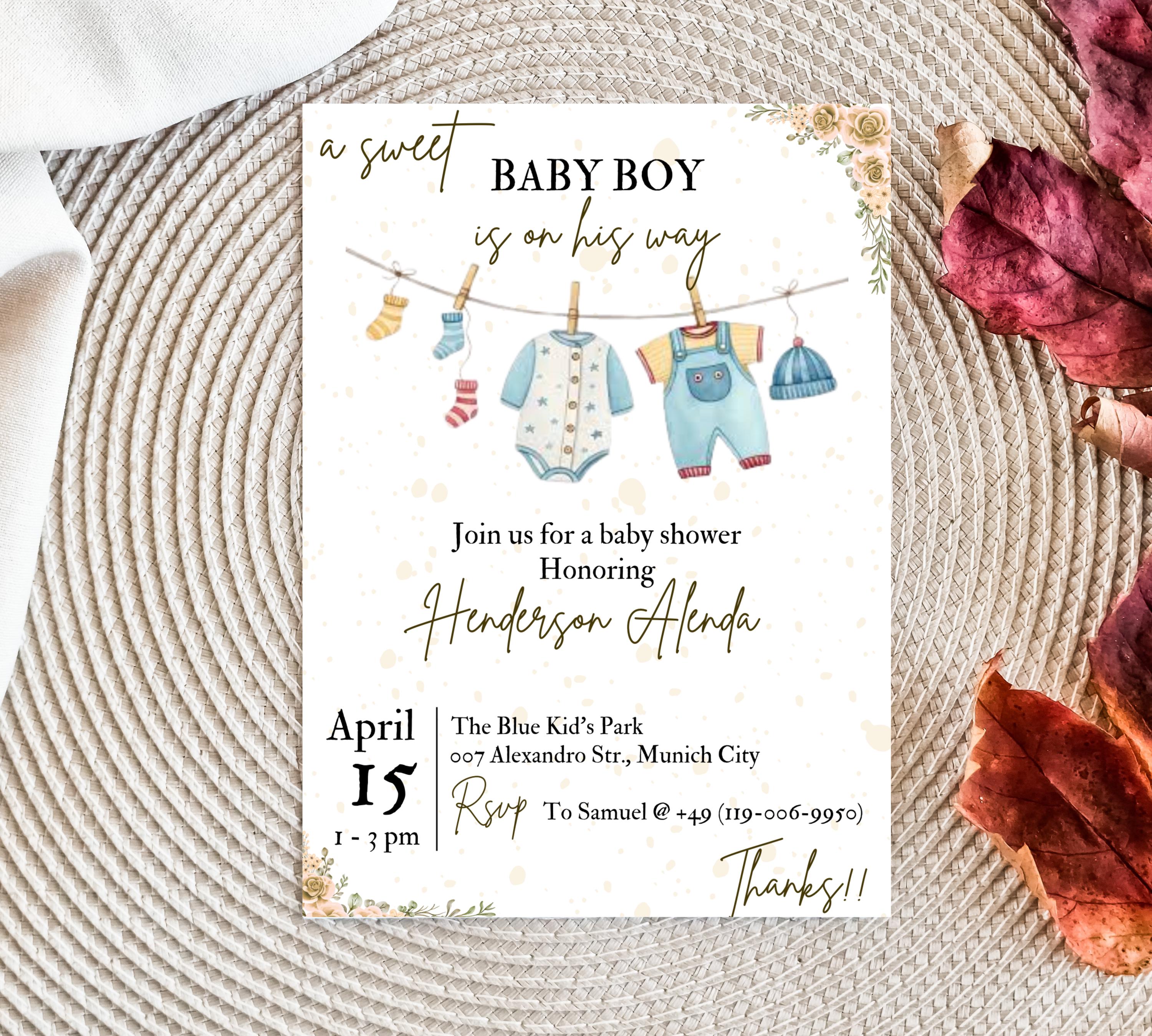 Editable Baby in Bloom Baby Shower Invitation, Baby Shower Invitation, Flower Baby Shower Invitation, Wildflowers Baby Shower Invite