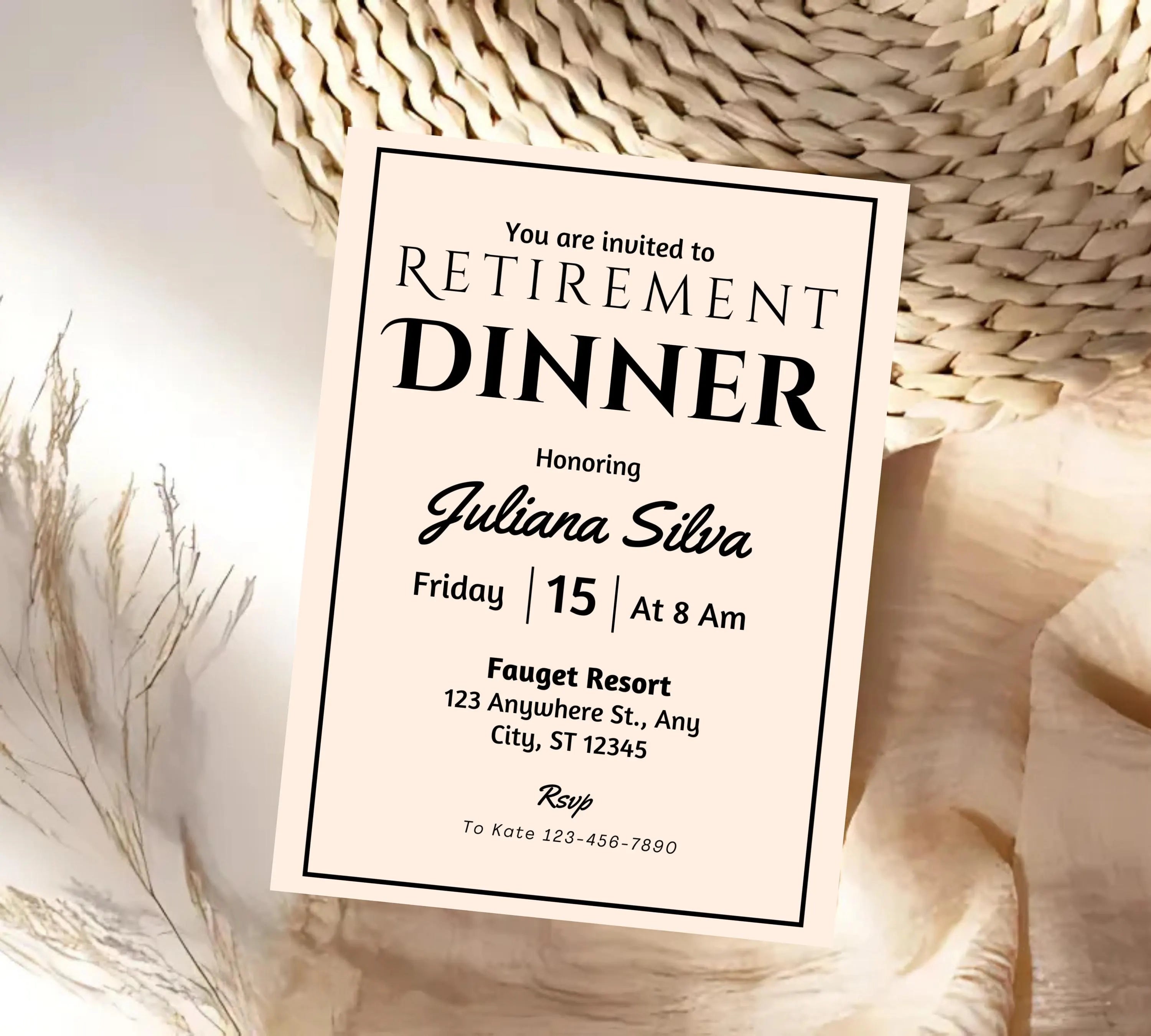 Editable Retirement Party Invitation Template, Work Retire Mens Womens, Retirement Dinner party Invite, Retirement Invitation