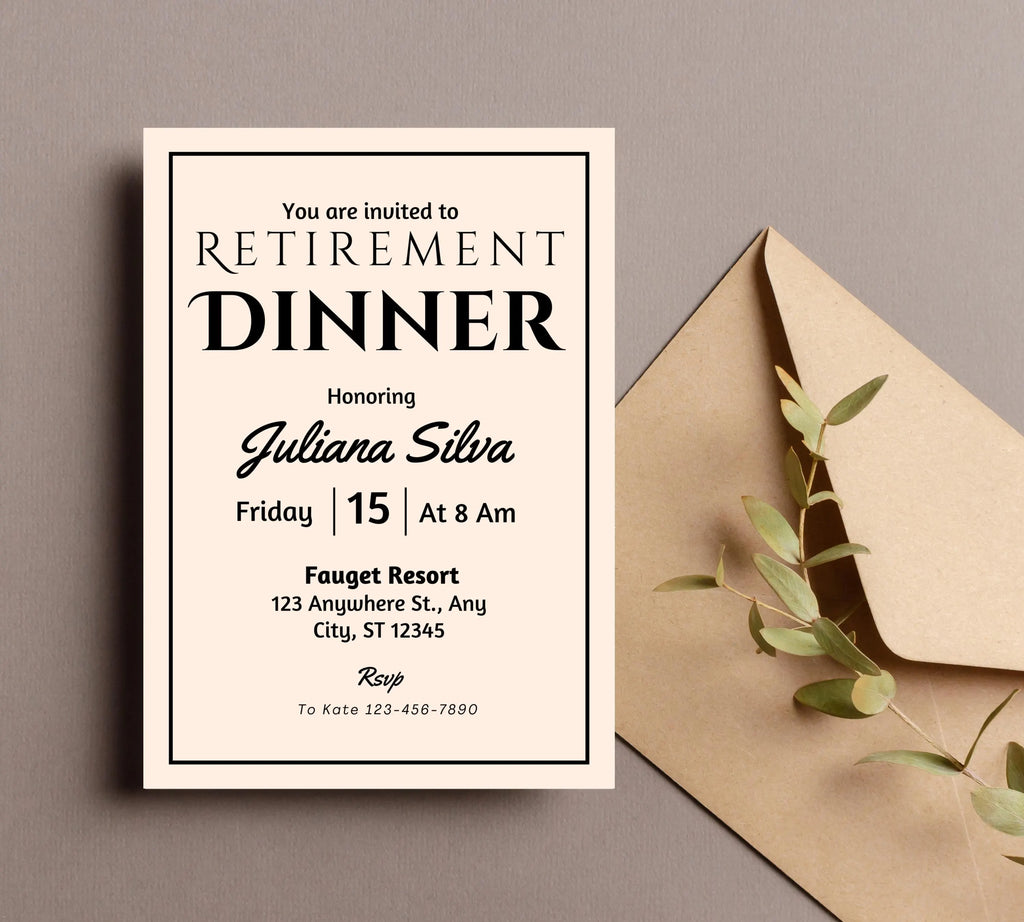 Editable Retirement Party Invitation Template, Work Retire Mens Womens, Retirement Dinner party Invite, Retirement Invitation