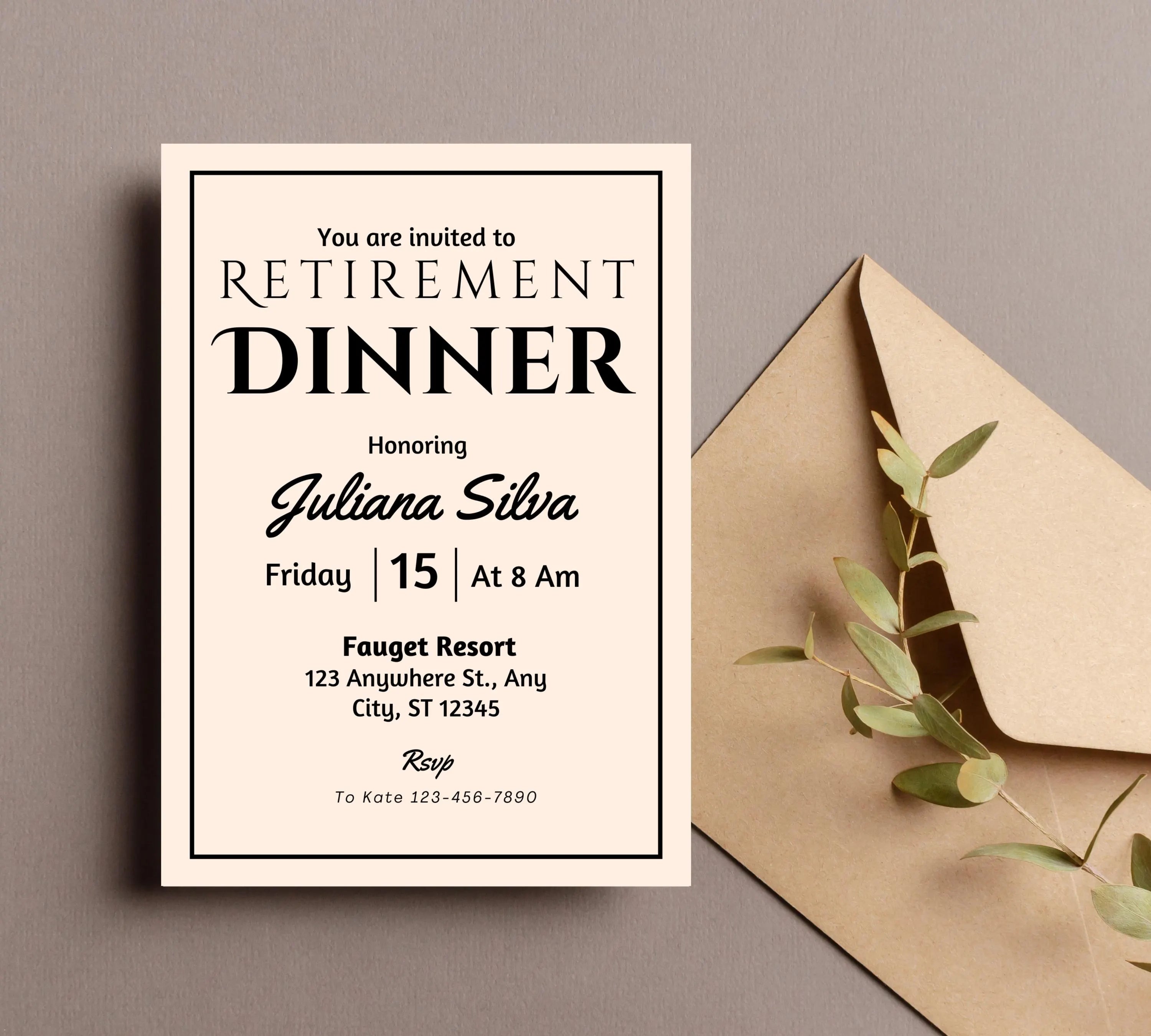 Editable Retirement Party Invitation Template, Work Retire Mens Womens, Retirement Dinner party Invite, Retirement Invitation