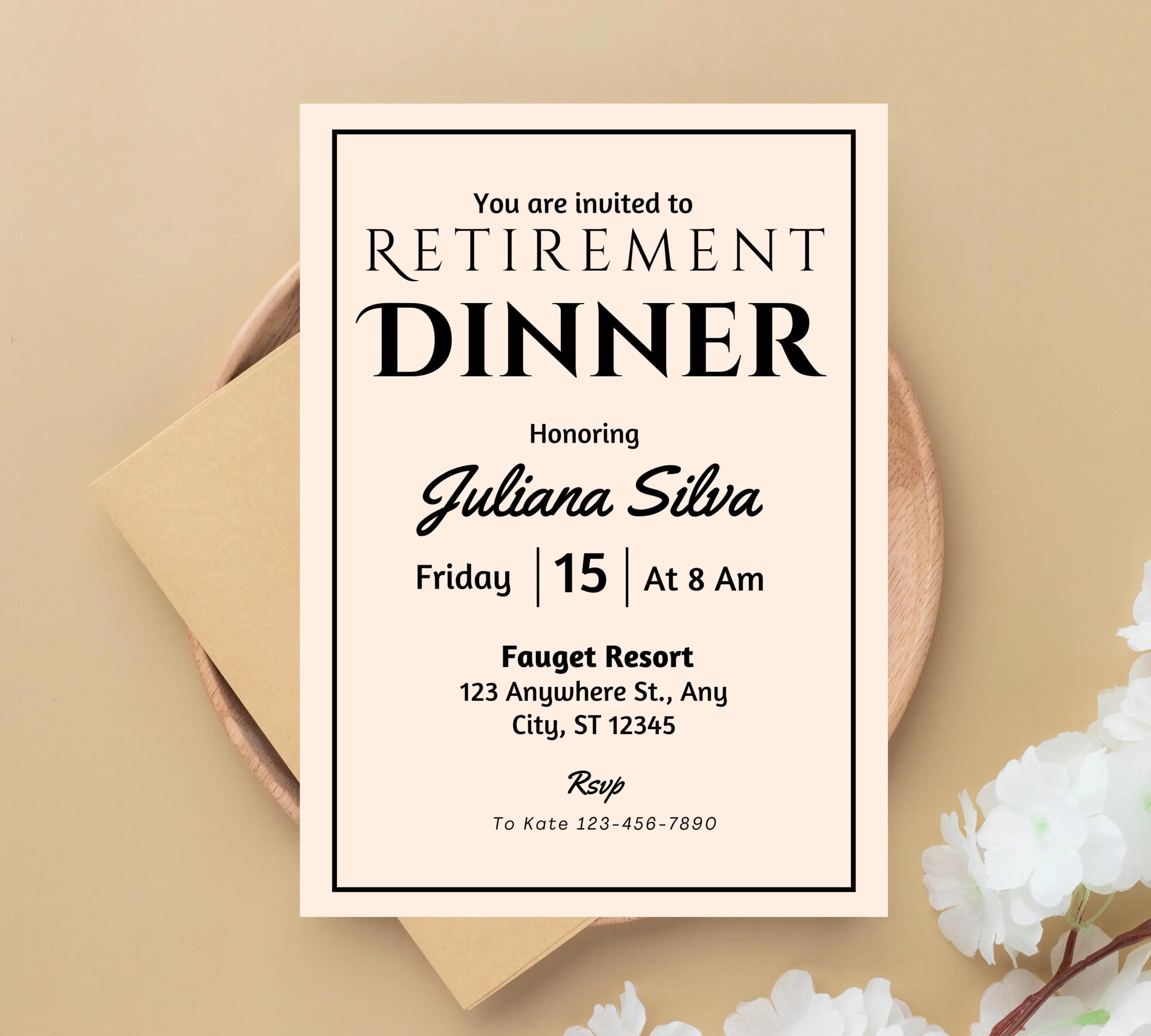 Editable Retirement Party Invitation Template, Work Retire Mens Womens, Retirement Dinner party Invite, Retirement Invitation