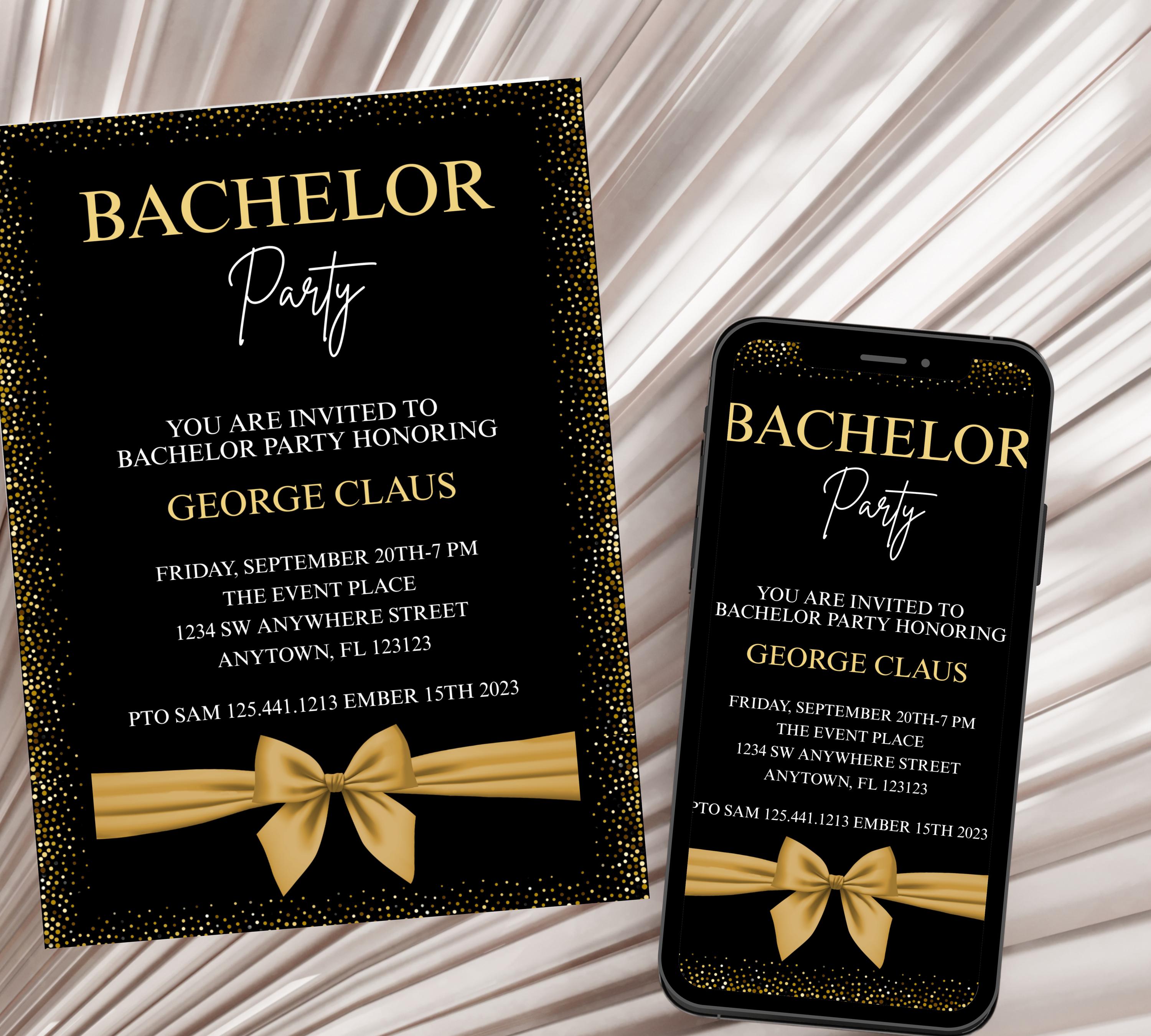 Editable Bachelor Party Invitation Template, Printable Stag Party Invite, Editable Bachelor Weekend, Groomsmen Whiskey Cigar Invite,