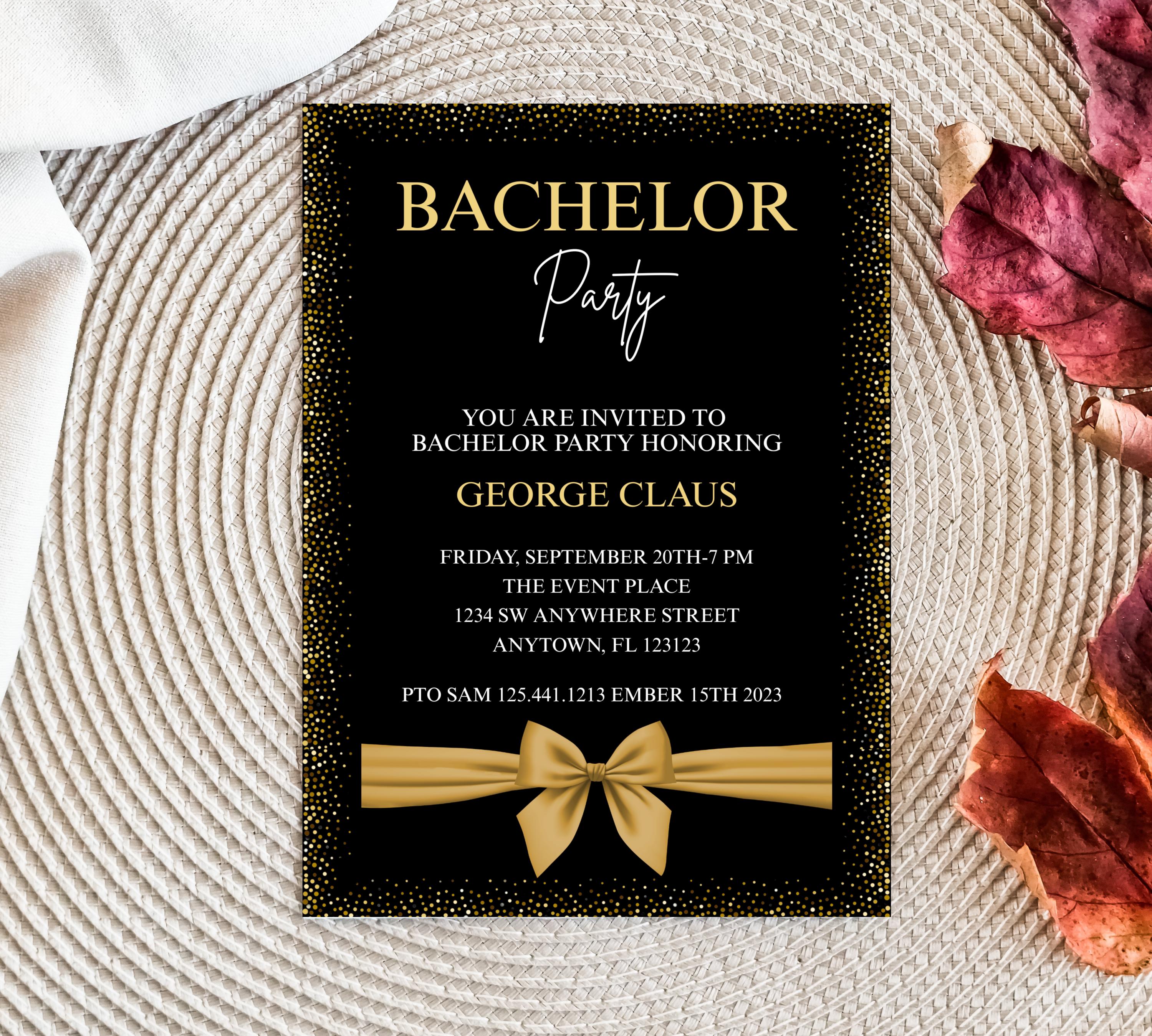 Editable Bachelor Party Invitation Template, Printable Stag Party Invite, Editable Bachelor Weekend, Groomsmen Whiskey Cigar Invite,