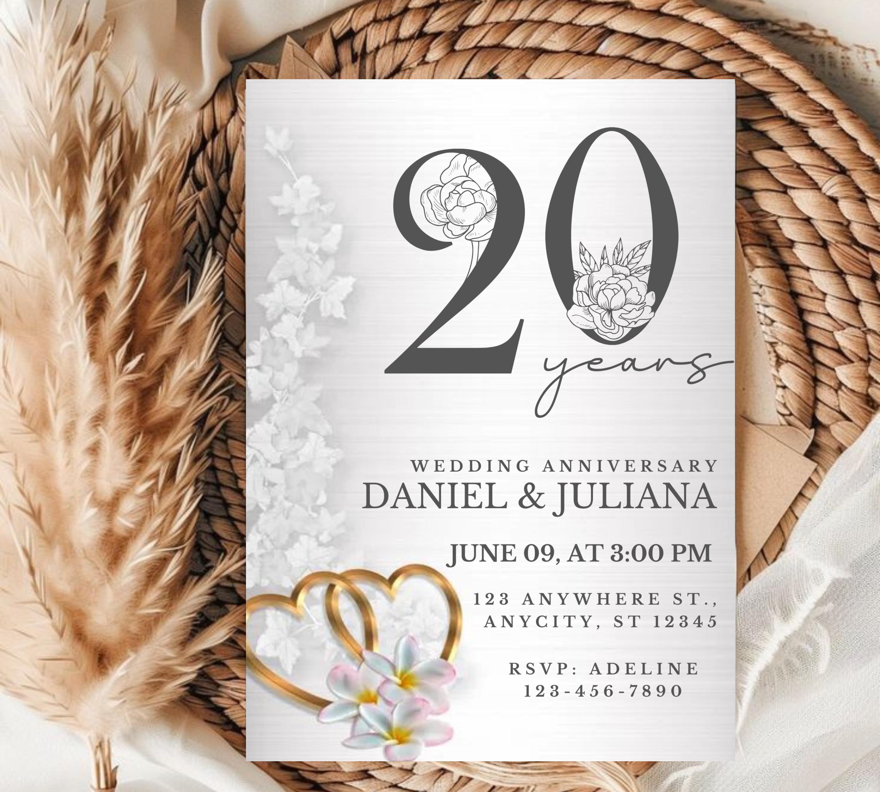 Editable Silver wedding Anniversary Invitation, Sliver, Elegant,Wedding Anniversary Invitation, 30th Wedding Anniversary Invite, 60th, 40th