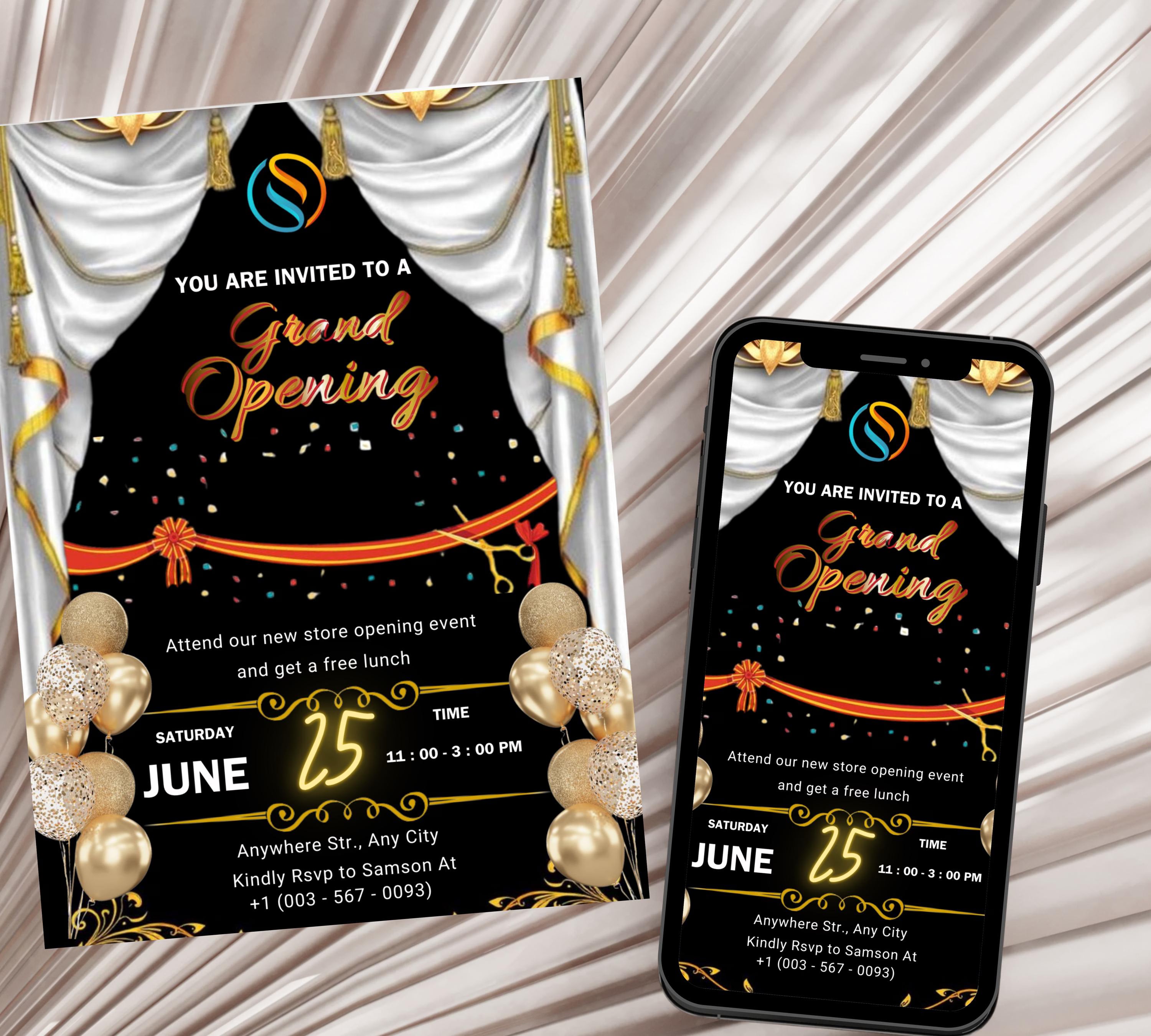 Editable Grand Opening Invitation Template, Business Launch Event Invite, Modern Business Invitation, Launch Party invitation, Grand Opening