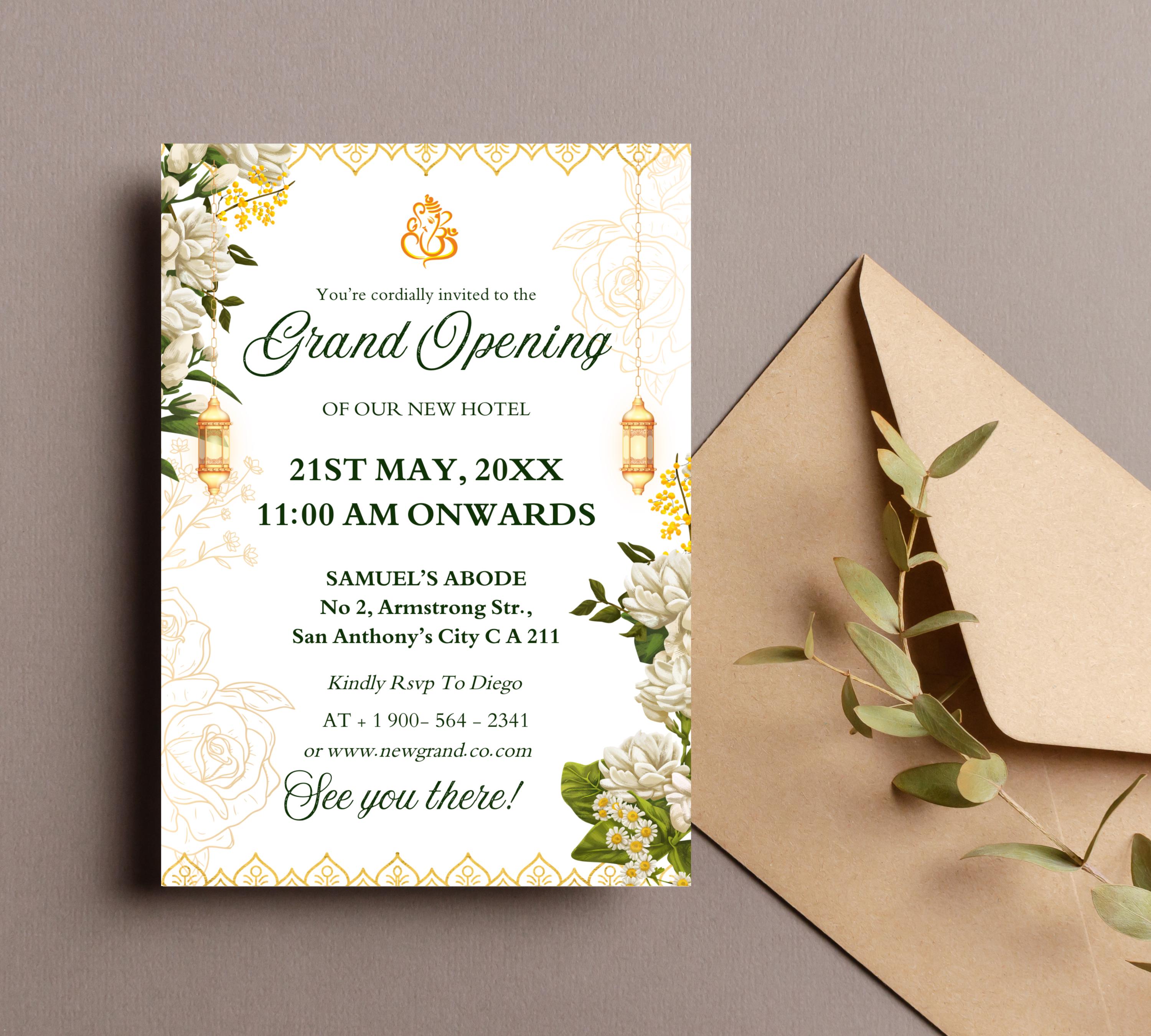 Grand Opening Flyer Template, Modern Business Invitation,  Grand Opening Invitation, Digital You're Invited, Text Brand Grand E-Invitation