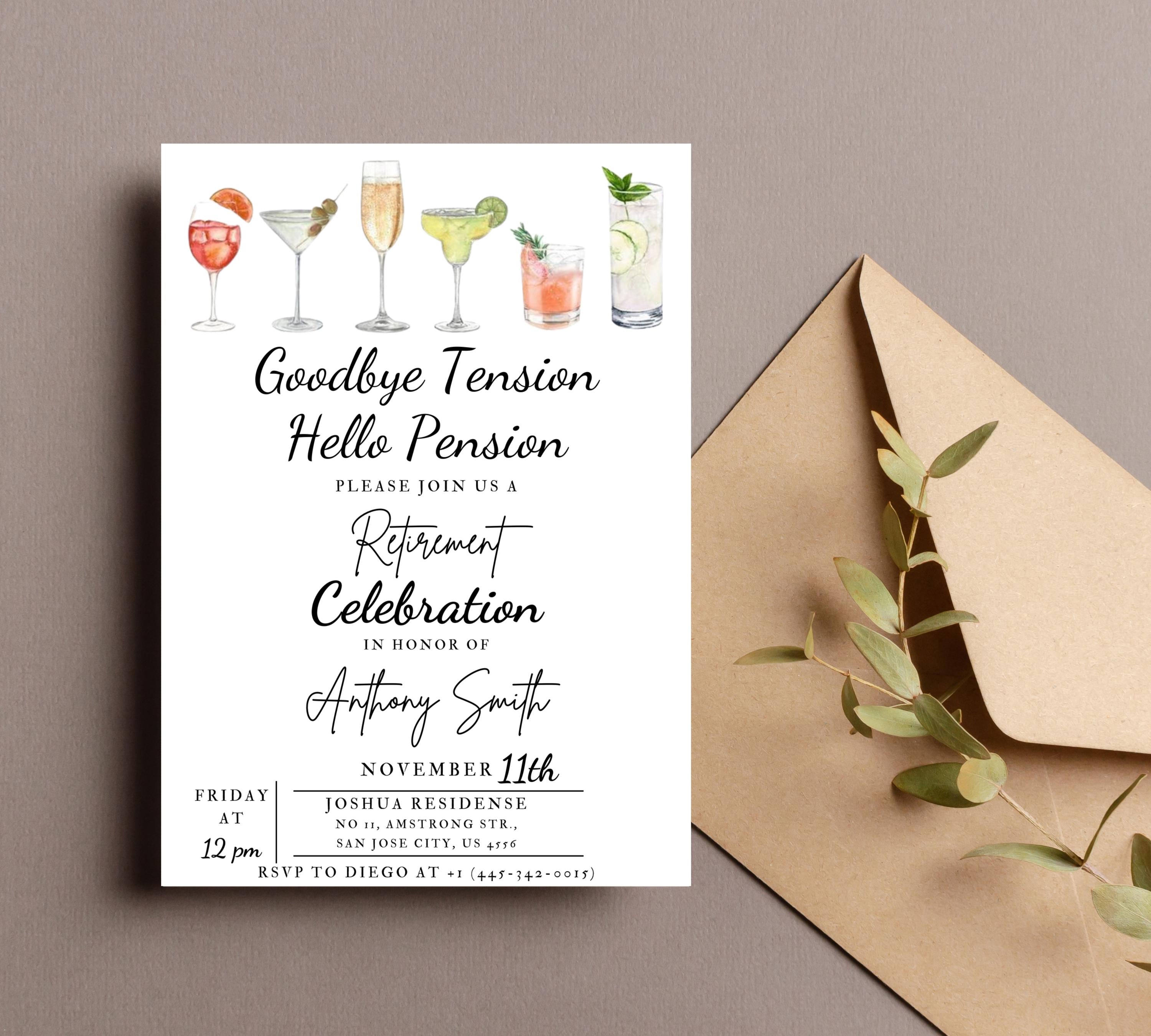 Funny Retirement Invitation, Modern & Simple Retirement Party Invite, Editable Retirement Invite, Summer Retirement Party Invite, Retirement